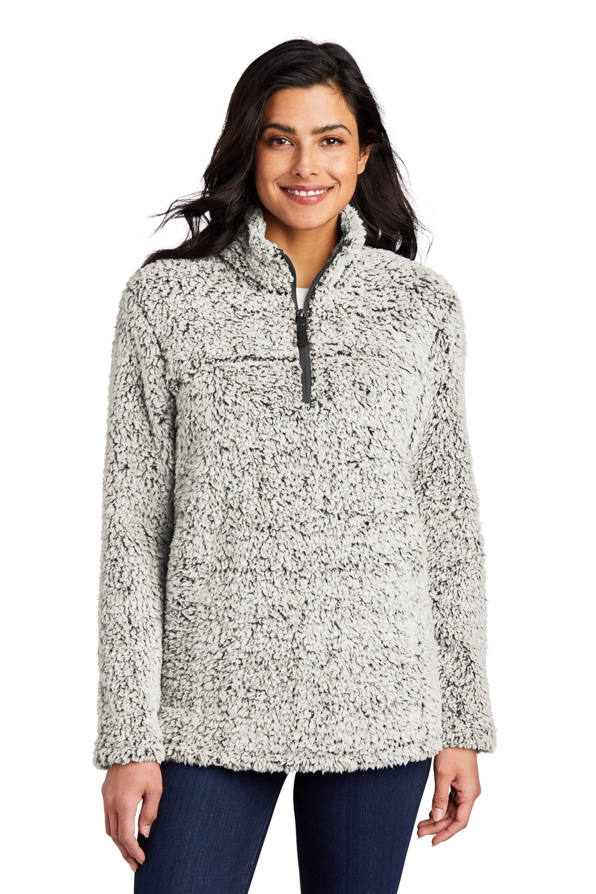 Custom logo Port Authority® Women's Cozy 1/4-Zip Fleece L130 in Grey Heather
