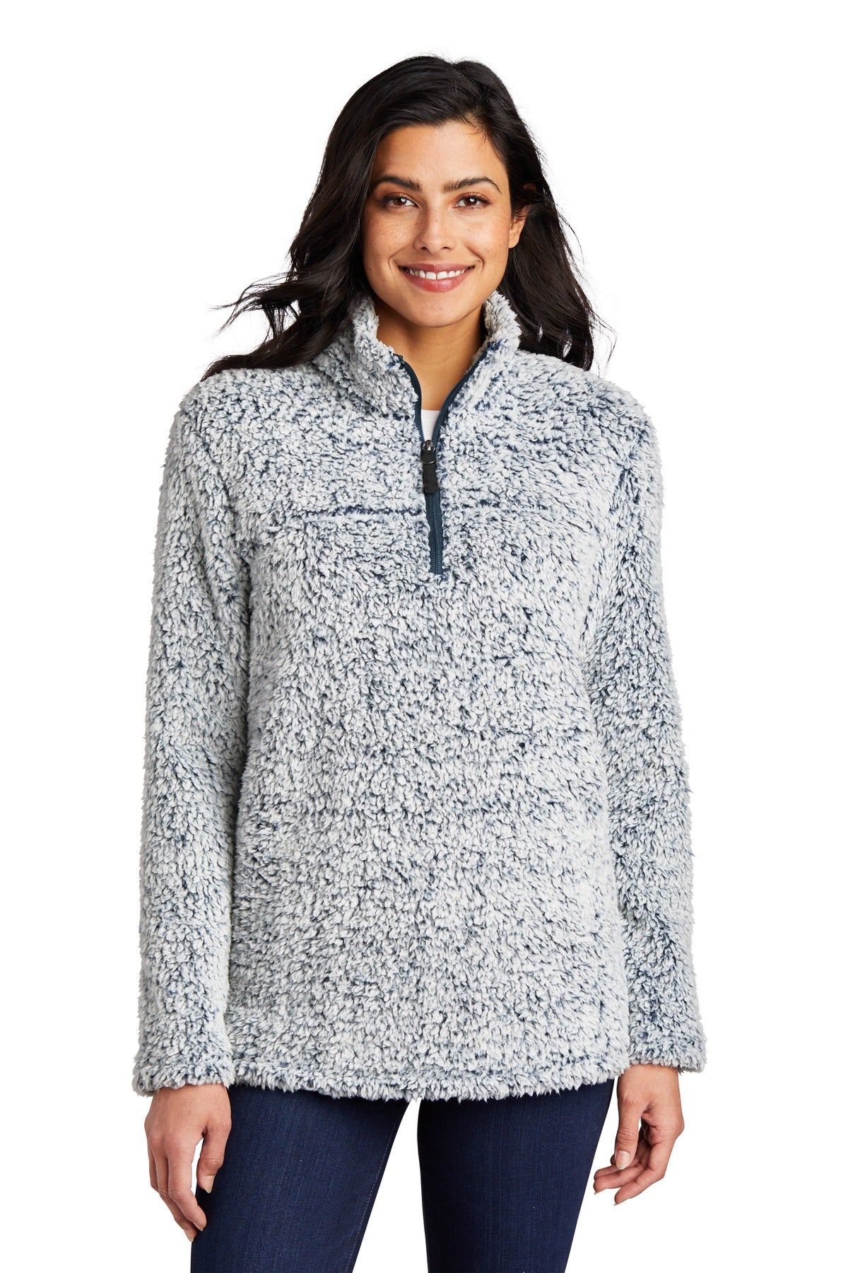 Custom logo Port Authority® Women's Cozy 1/4-Zip Fleece L130 in Navy Heather