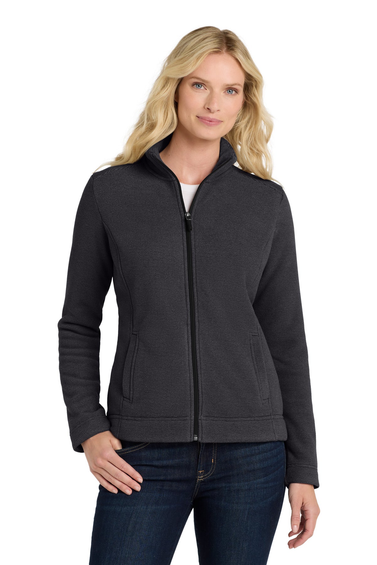 Custom logo Port Authority ® Women's Ultra Warm Brushed Fleece Jacket. L211 in Graphite/ Deep Black
