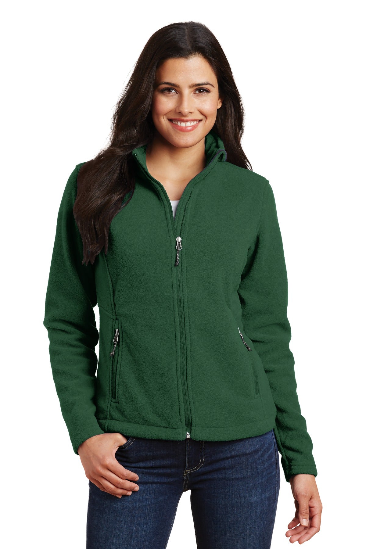 Custom logo Port Authority® Women's Value Fleece Jacket. L217 in Forest Green