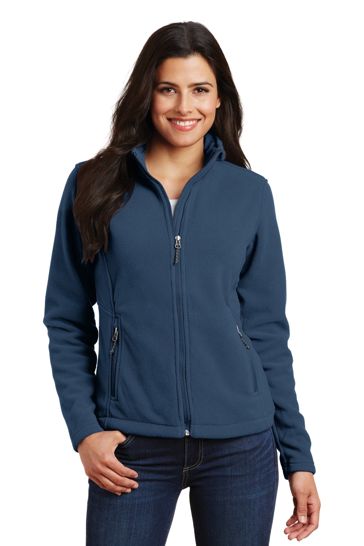 Custom logo Port Authority® Women's Value Fleece Jacket. L217 in Insignia Blue