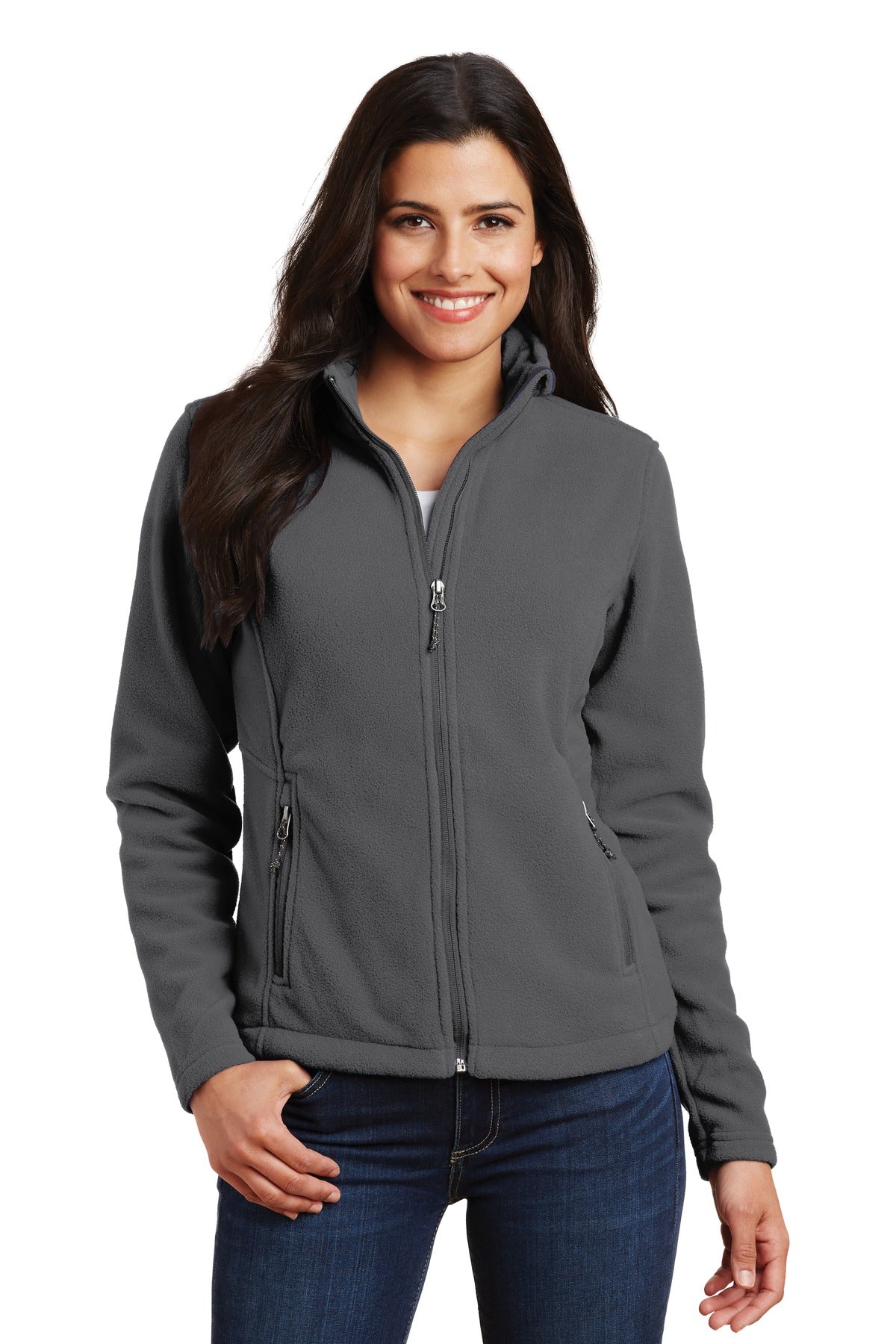 Custom logo Port Authority® Women's Value Fleece Jacket. L217 in Iron Grey