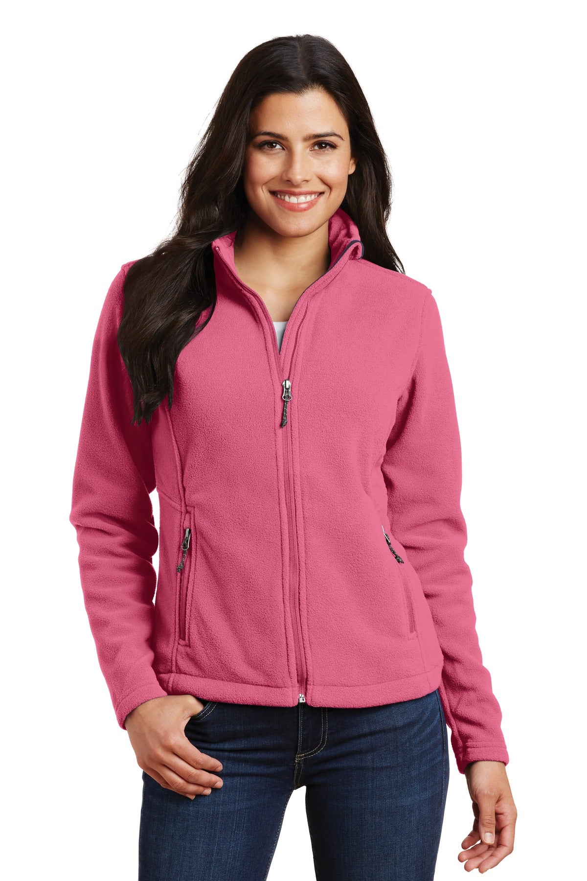 Custom logo Port Authority® Women's Value Fleece Jacket. L217 in Pink Blossom