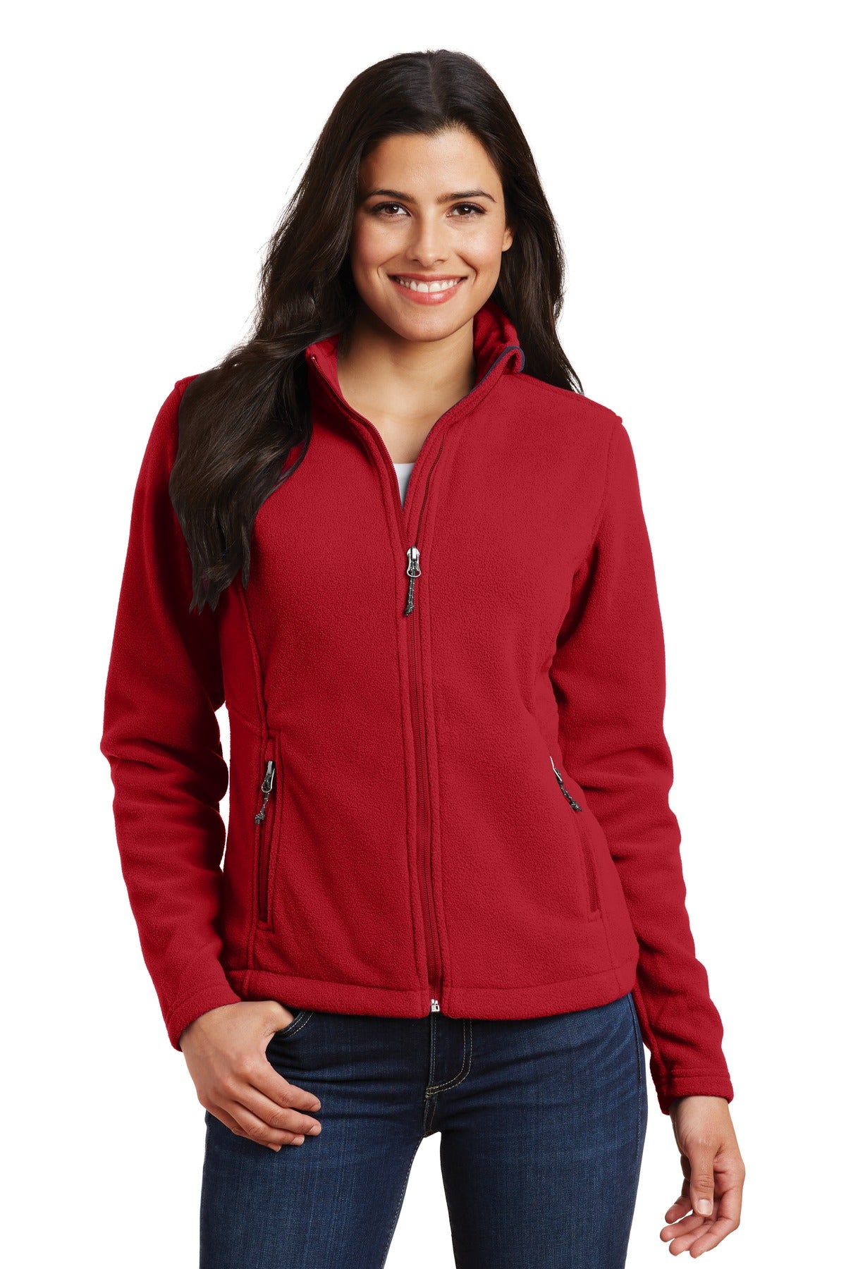 Custom logo Port Authority® Women's Value Fleece Jacket. L217 in True Red