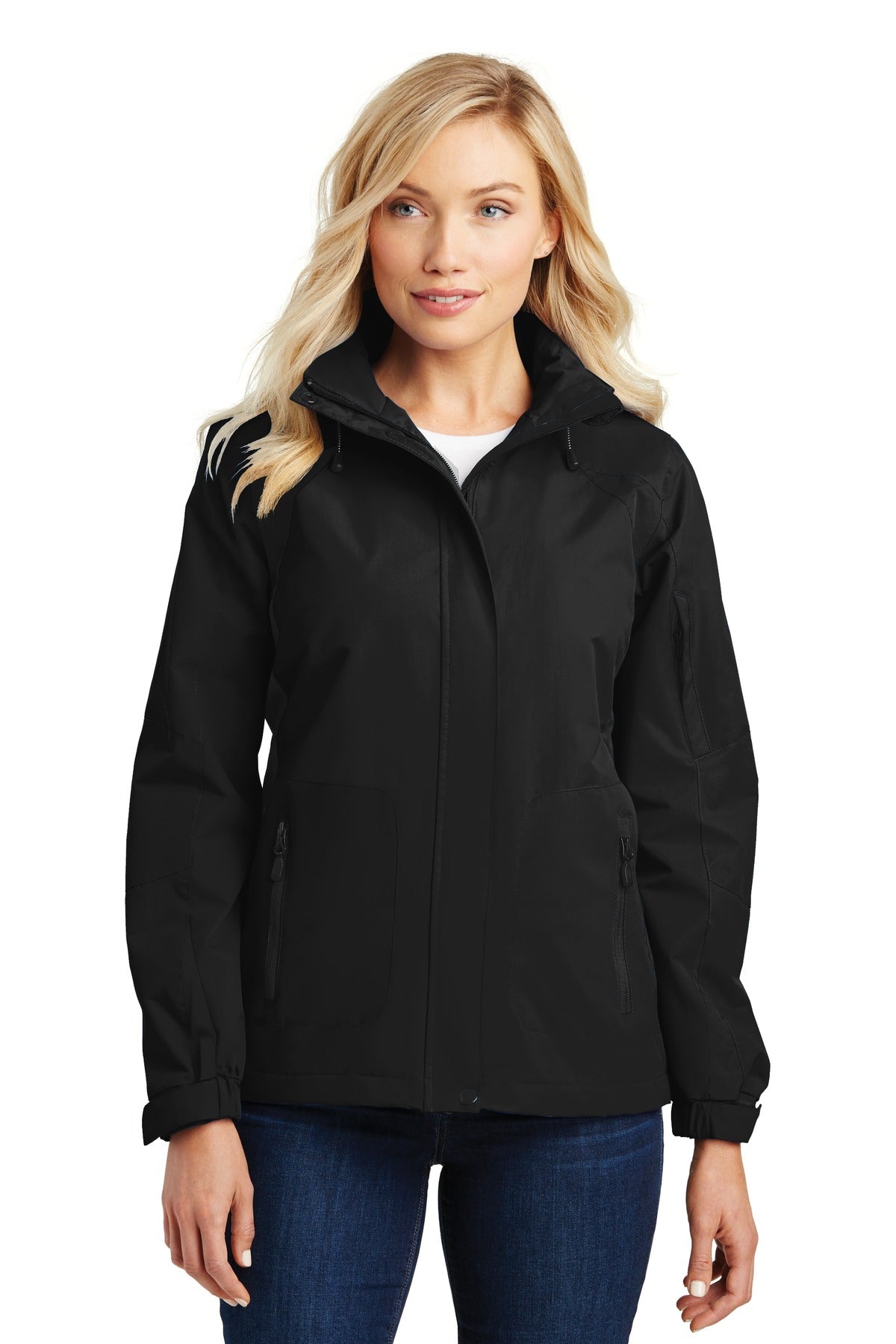 Custom logo Port Authority® Women's All-Season II Jacket. L304 in Black/ Black