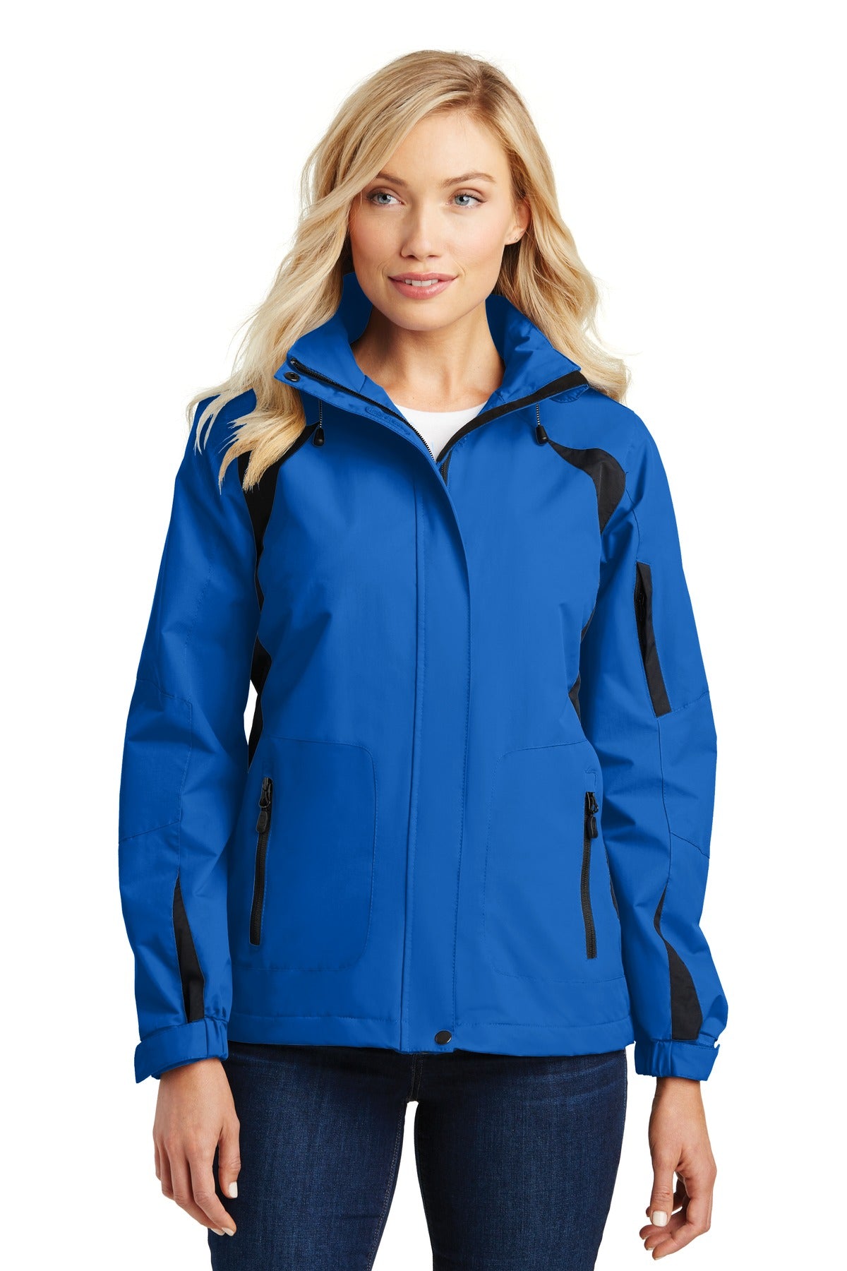 Custom logo Port Authority® Women's All-Season II Jacket. L304 in Snorkel Blue/ Black