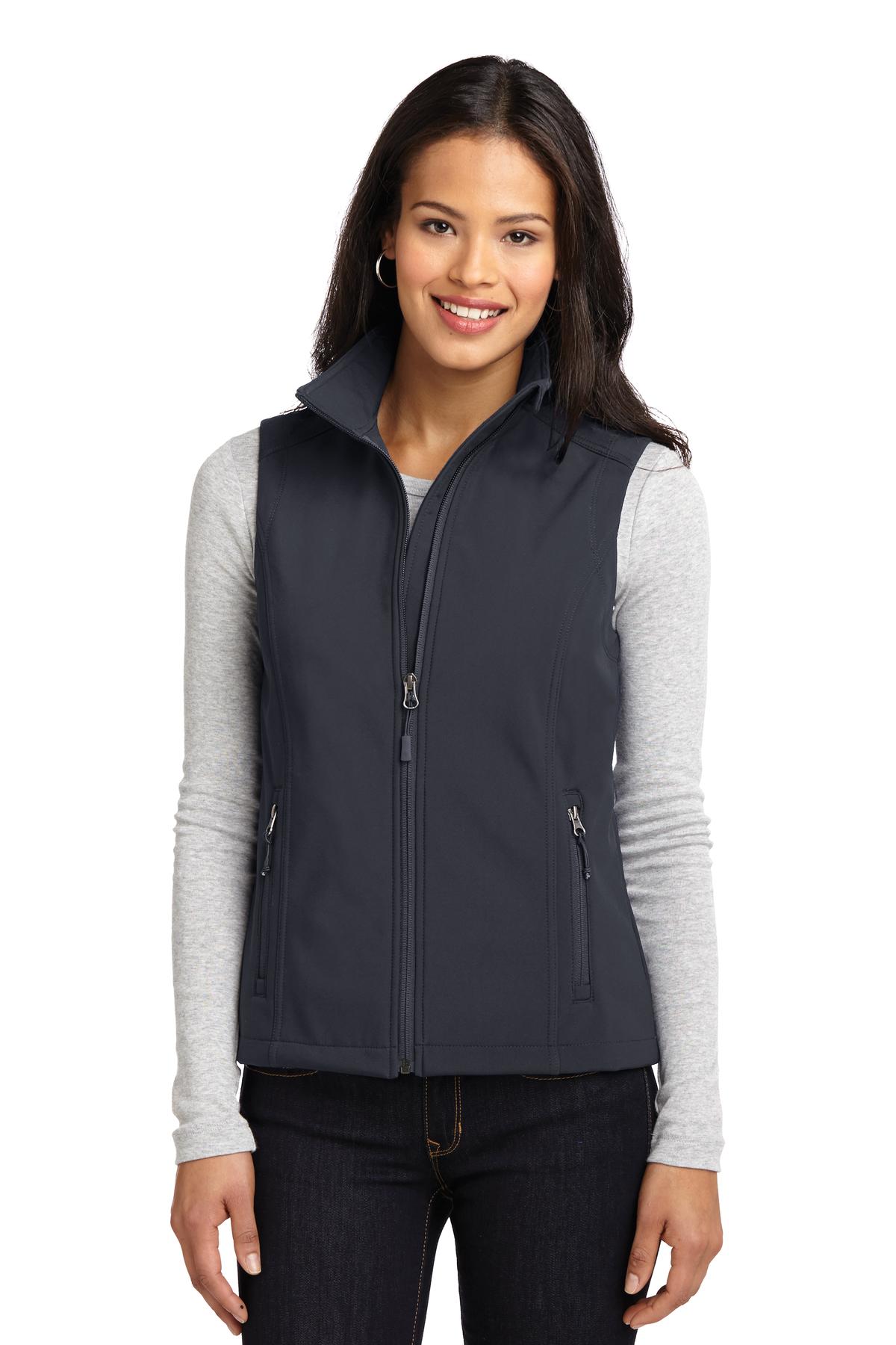 Custom logo Port Authority® Women's Core Soft Shell Vest. L325 in Battleship Grey