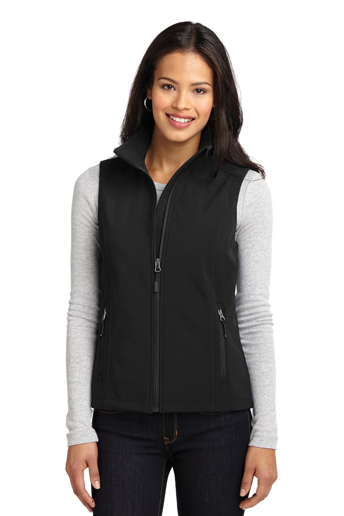Custom logo Port Authority® Women's Core Soft Shell Vest. L325 in Black