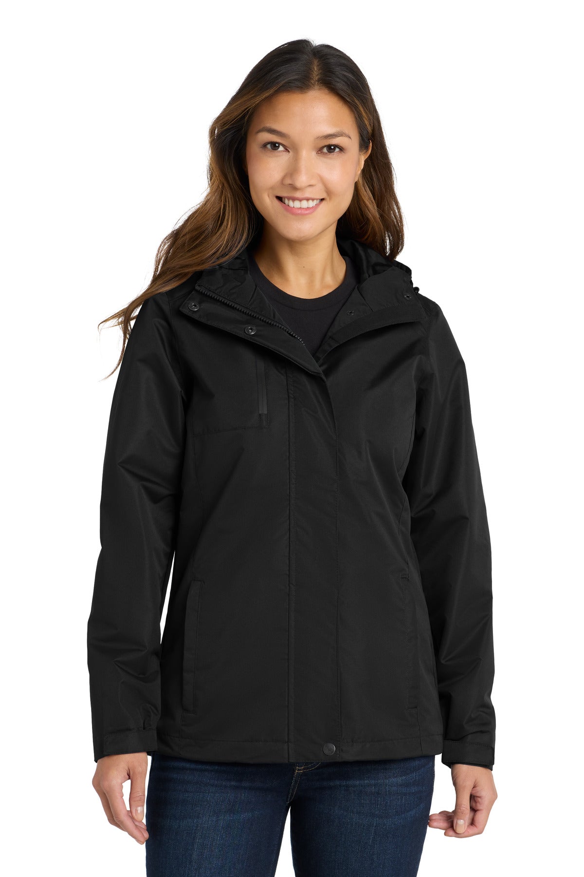 Custom logo Port Authority® Women's All-Conditions Jacket. L331 in Black