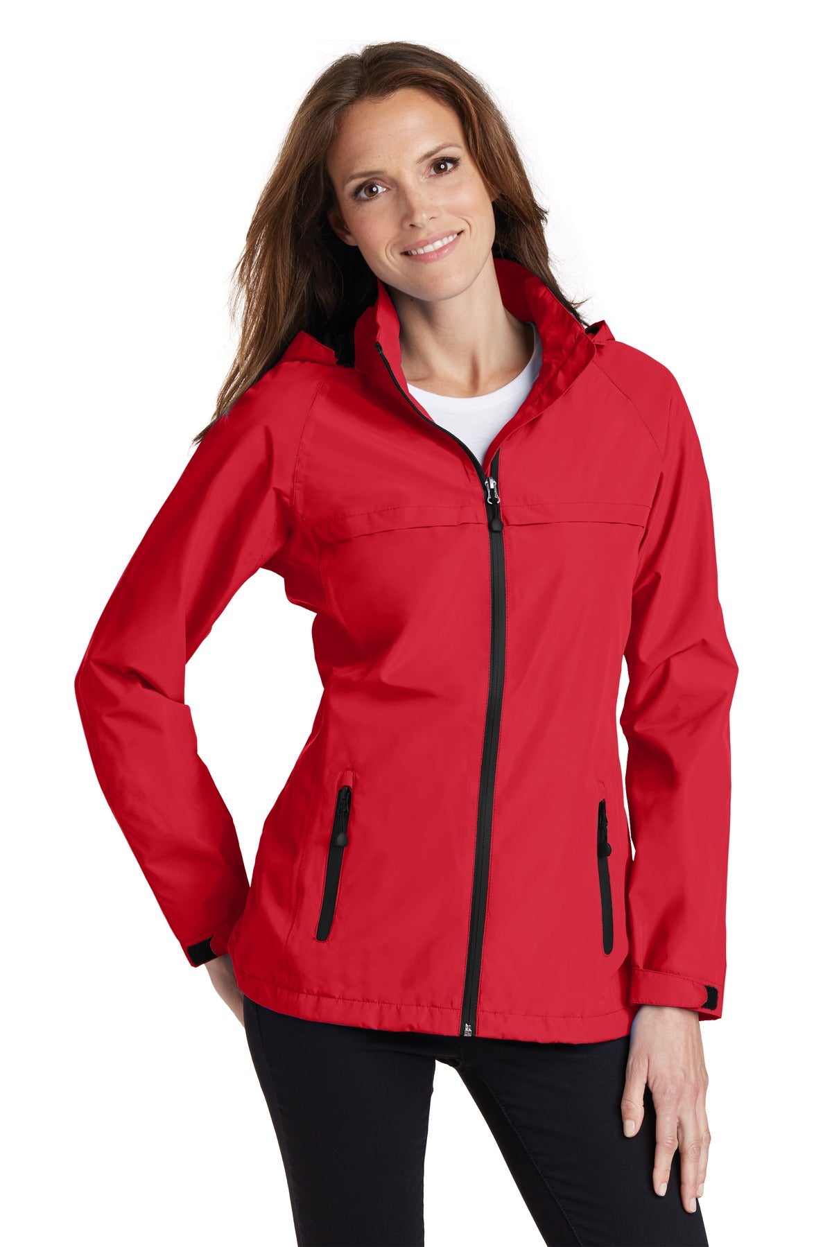 Custom logo Port Authority® Women's Torrent Waterproof Jacket. L333 in Engine Red
