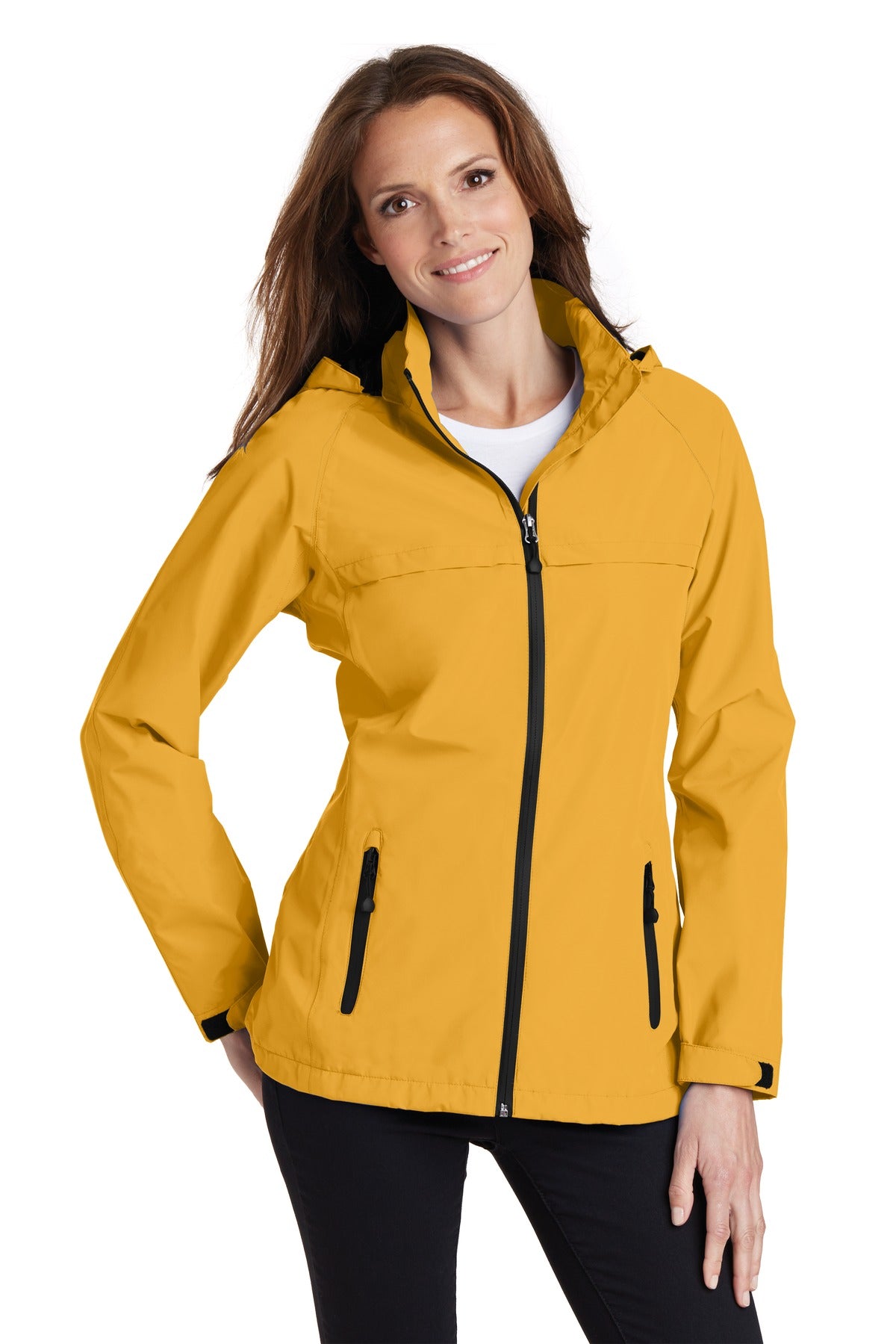 Custom logo Port Authority® Women's Torrent Waterproof Jacket. L333 in Slicker Yellow