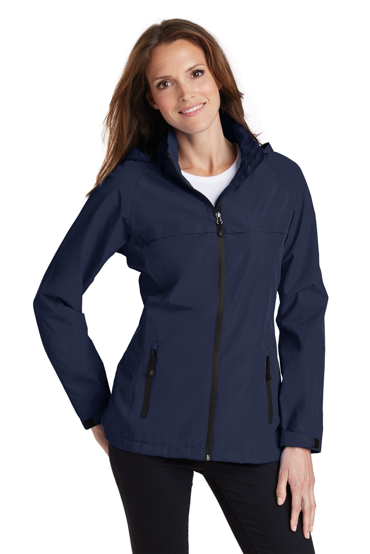 Custom logo Port Authority® Women's Torrent Waterproof Jacket. L333 in True Navy