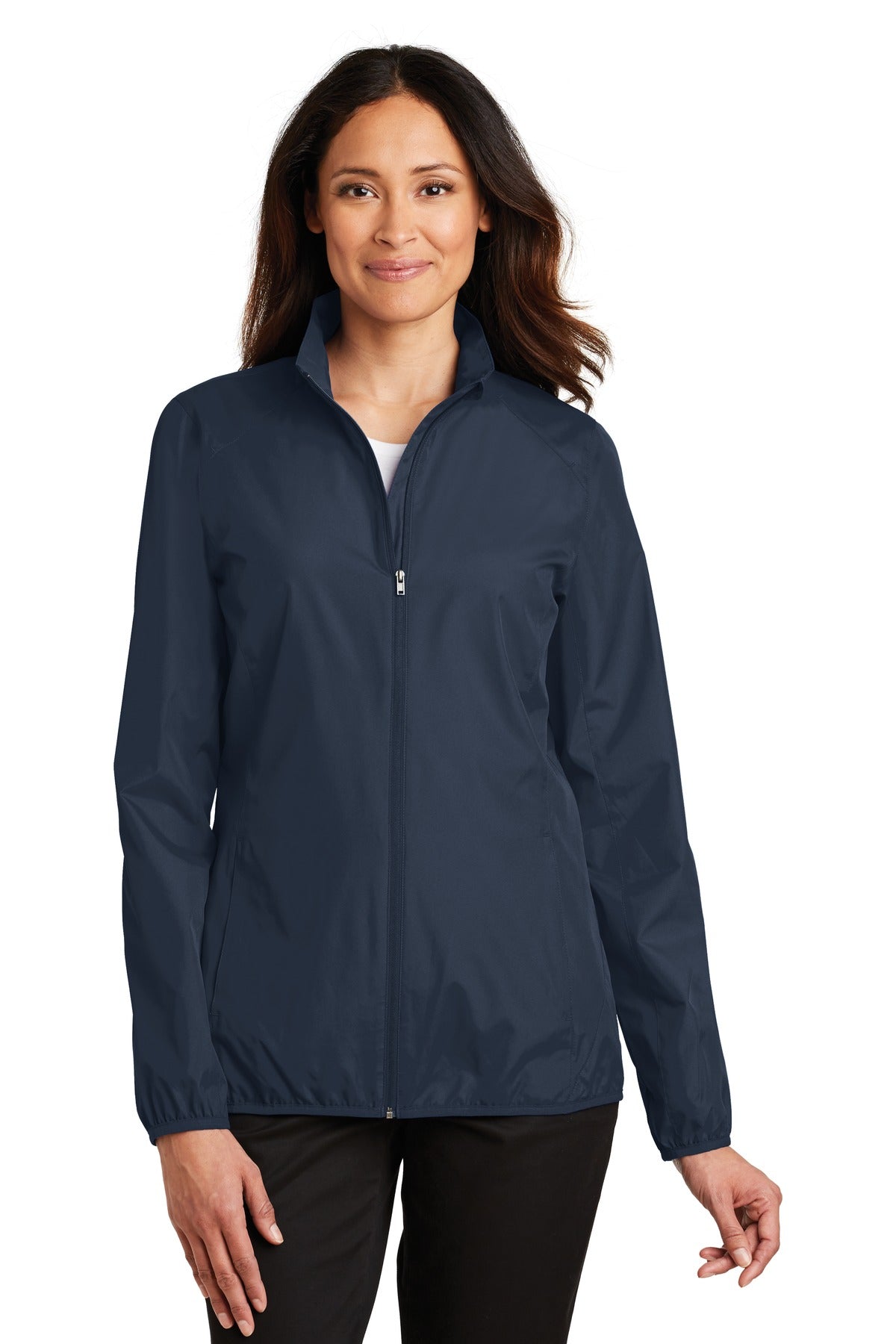 Custom logo Port Authority® Women's Zephyr Full-Zip Jacket. L344 in Dress Blue Navy