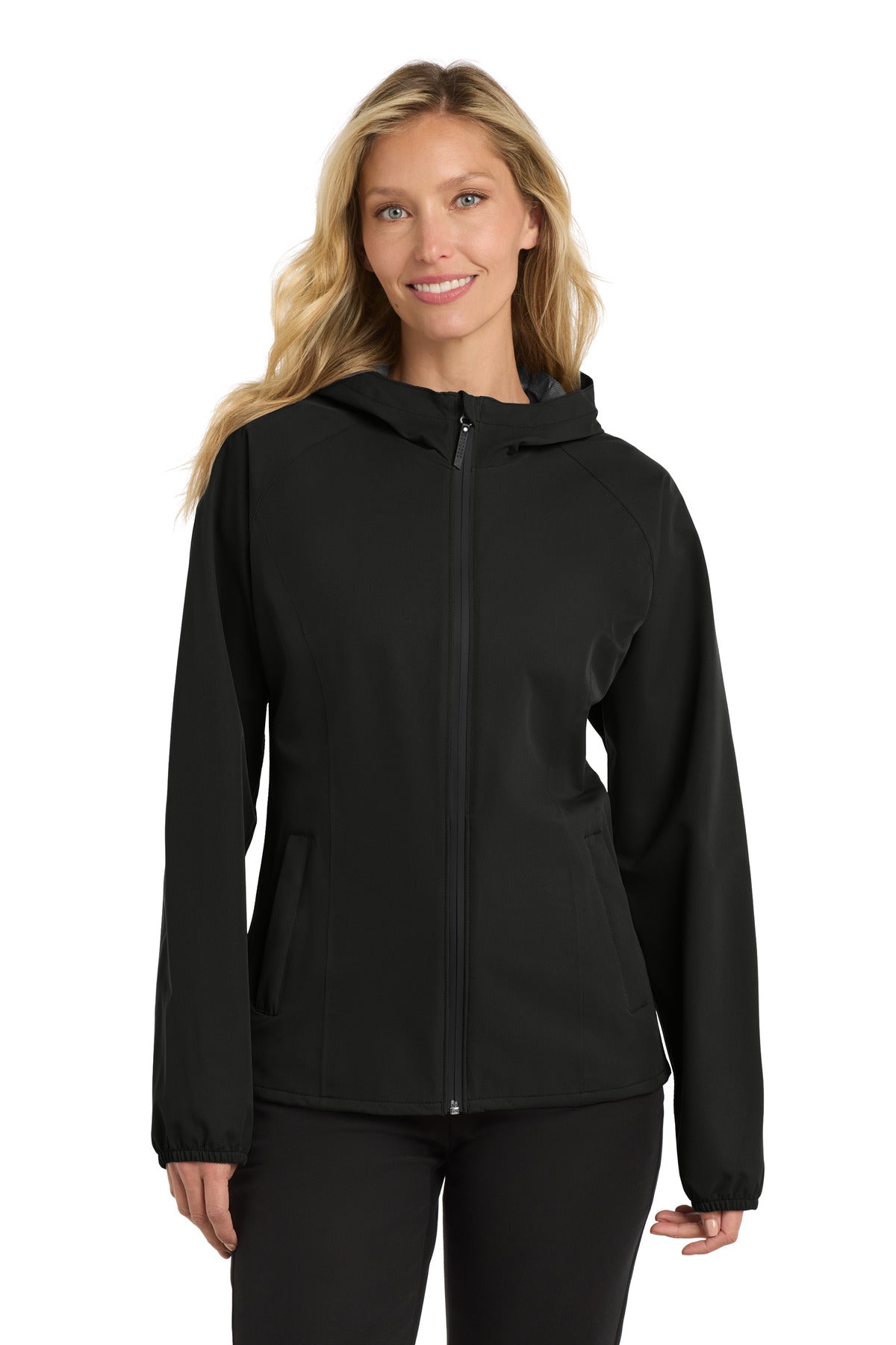 Custom logo Port Authority ® Women's Essential Rain Jacket L407 in Deep Black