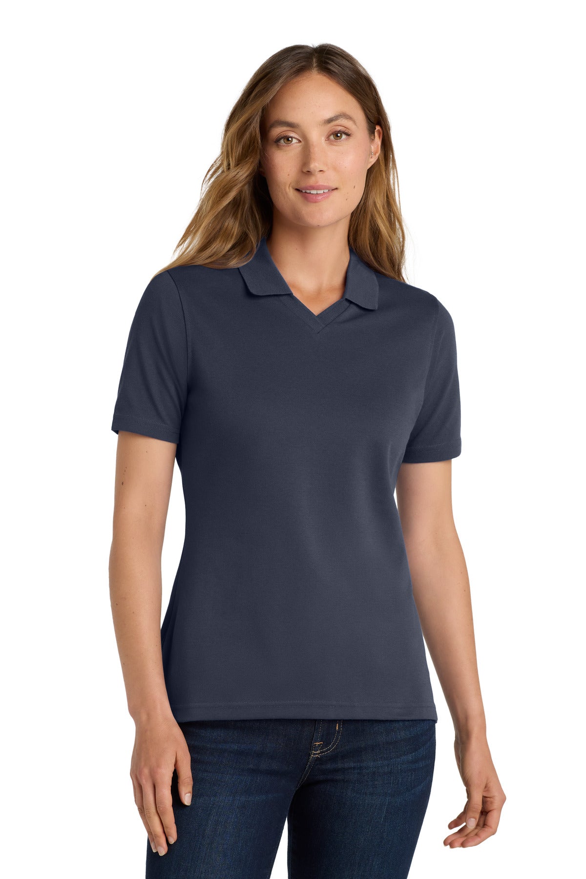 Custom logo Port Authority® Women's Rapid Dry™ Polo.  L455 in Classic Navy