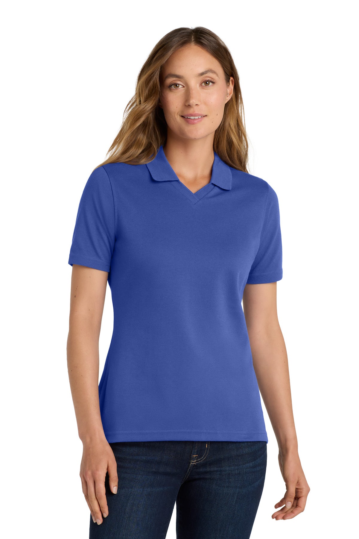 Custom logo Port Authority® Women's Rapid Dry™ Polo.  L455 in Royal