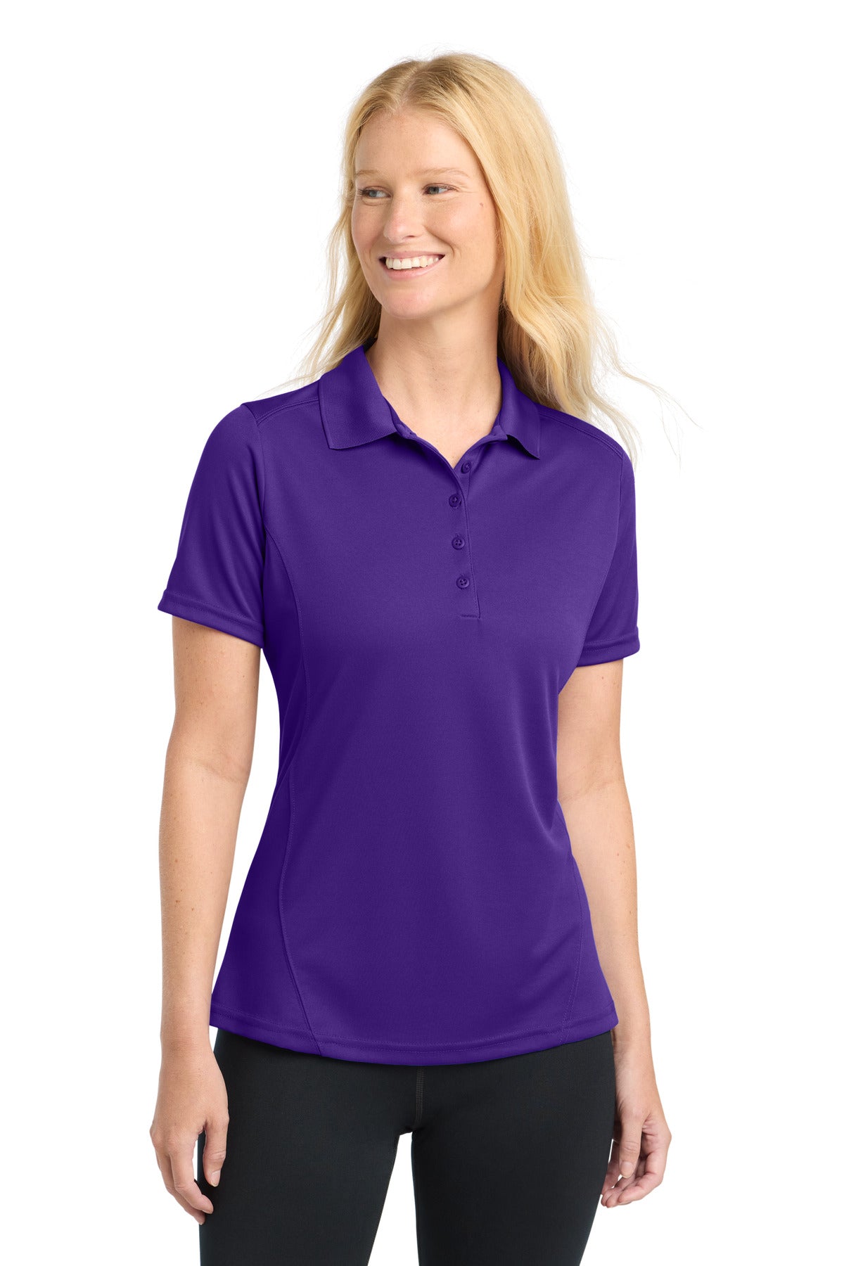 Custom logo Sport-Tek® Women's Dry Zone® Raglan Accent Polo. L475 in Purple