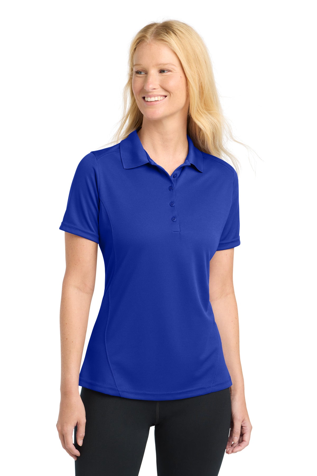 Custom logo Sport-Tek® Women's Dry Zone® Raglan Accent Polo. L475 in True Royal
