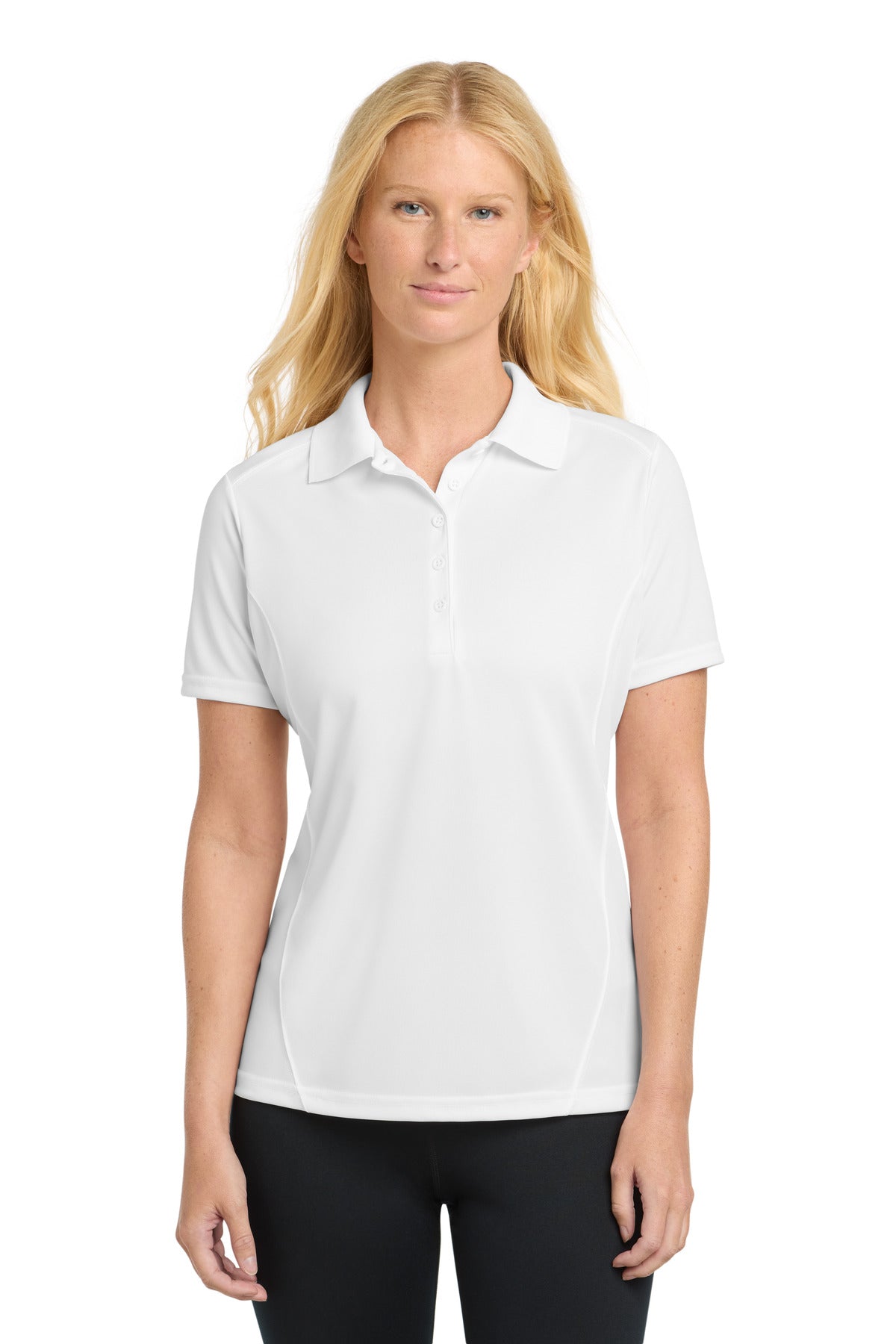 Custom logo Sport-Tek® Women's Dry Zone® Raglan Accent Polo. L475 in White