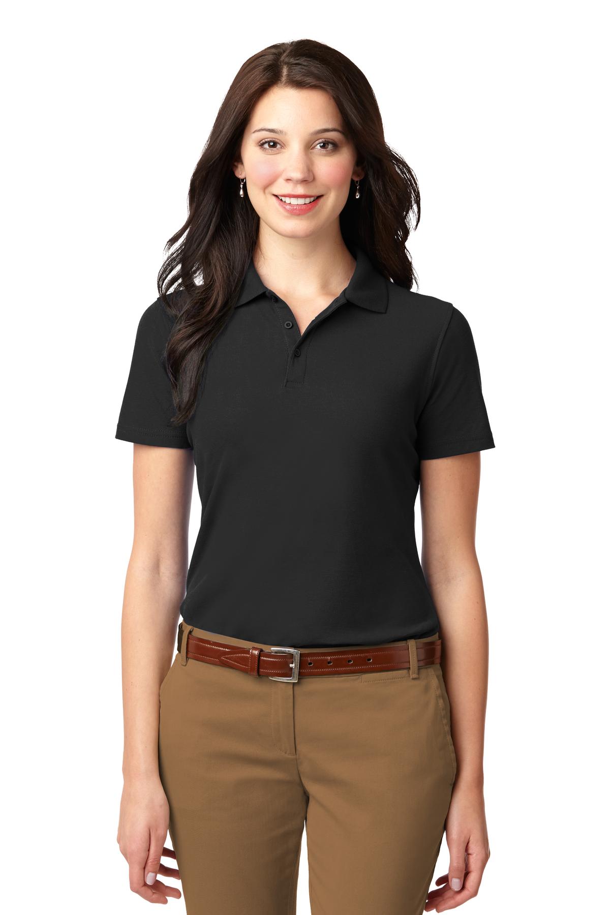 Custom logo Port Authority® Women's Stain-Resistant Polo. L510 in Black