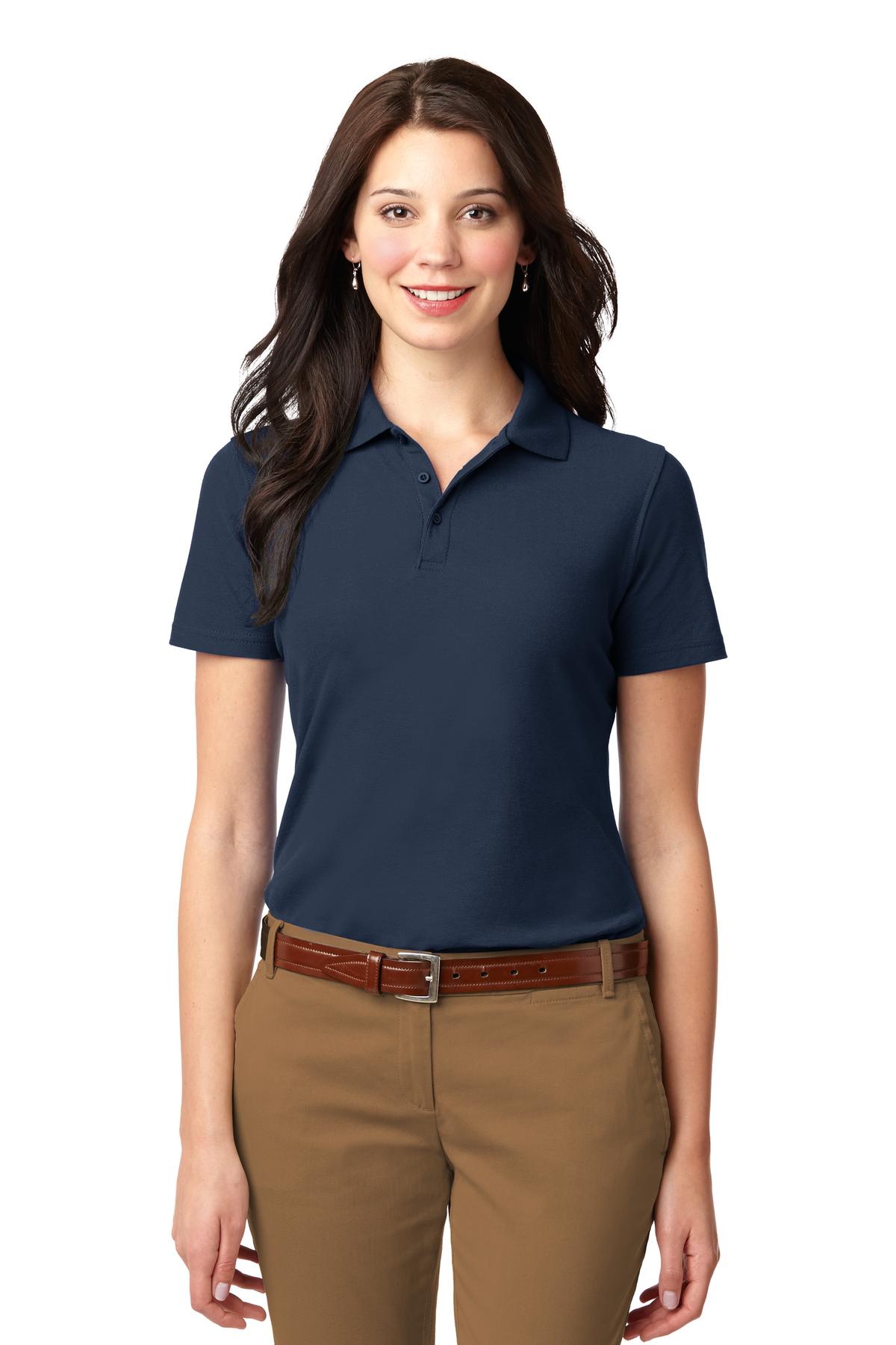 Custom logo Port Authority® Women's Stain-Resistant Polo. L510 in Navy