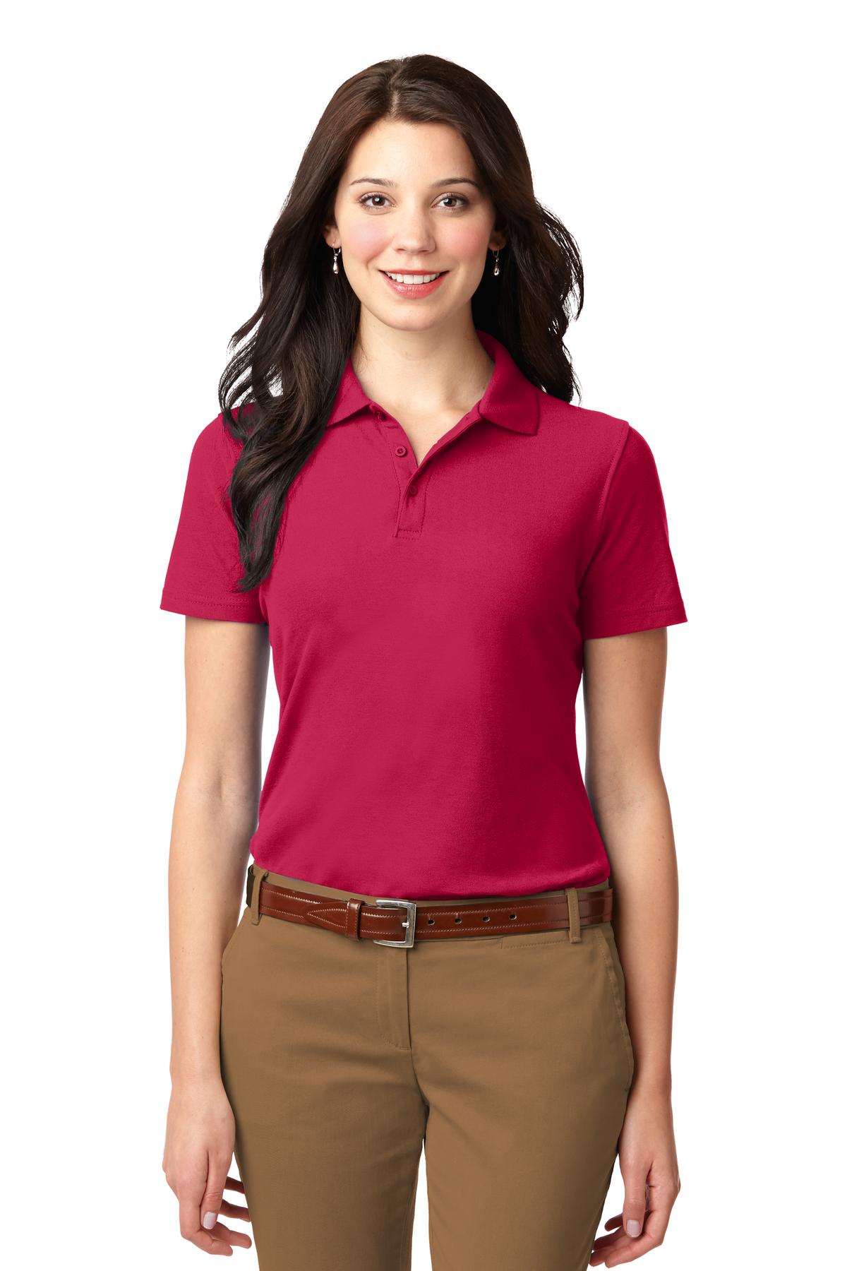 Custom logo Port Authority® Women's Stain-Resistant Polo. L510 in Red