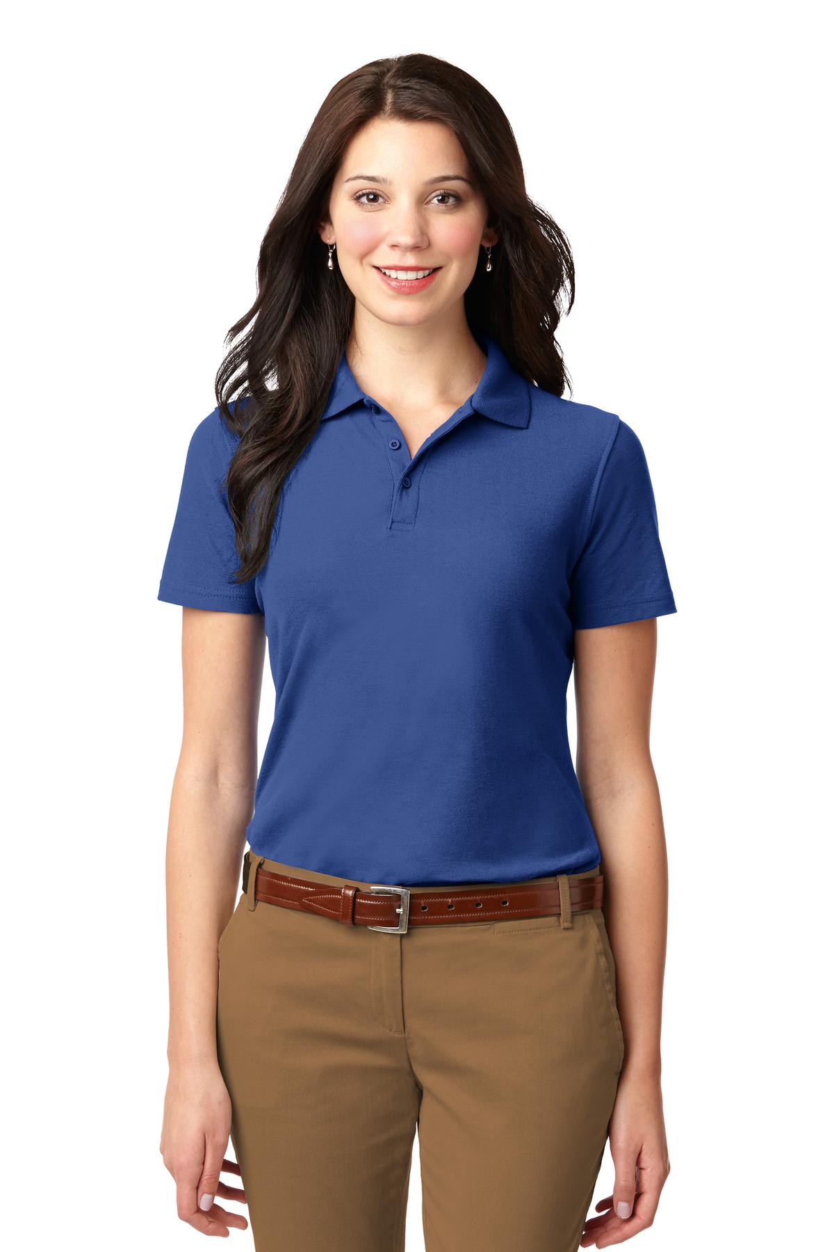 Custom logo Port Authority® Women's Stain-Resistant Polo. L510 in Royal