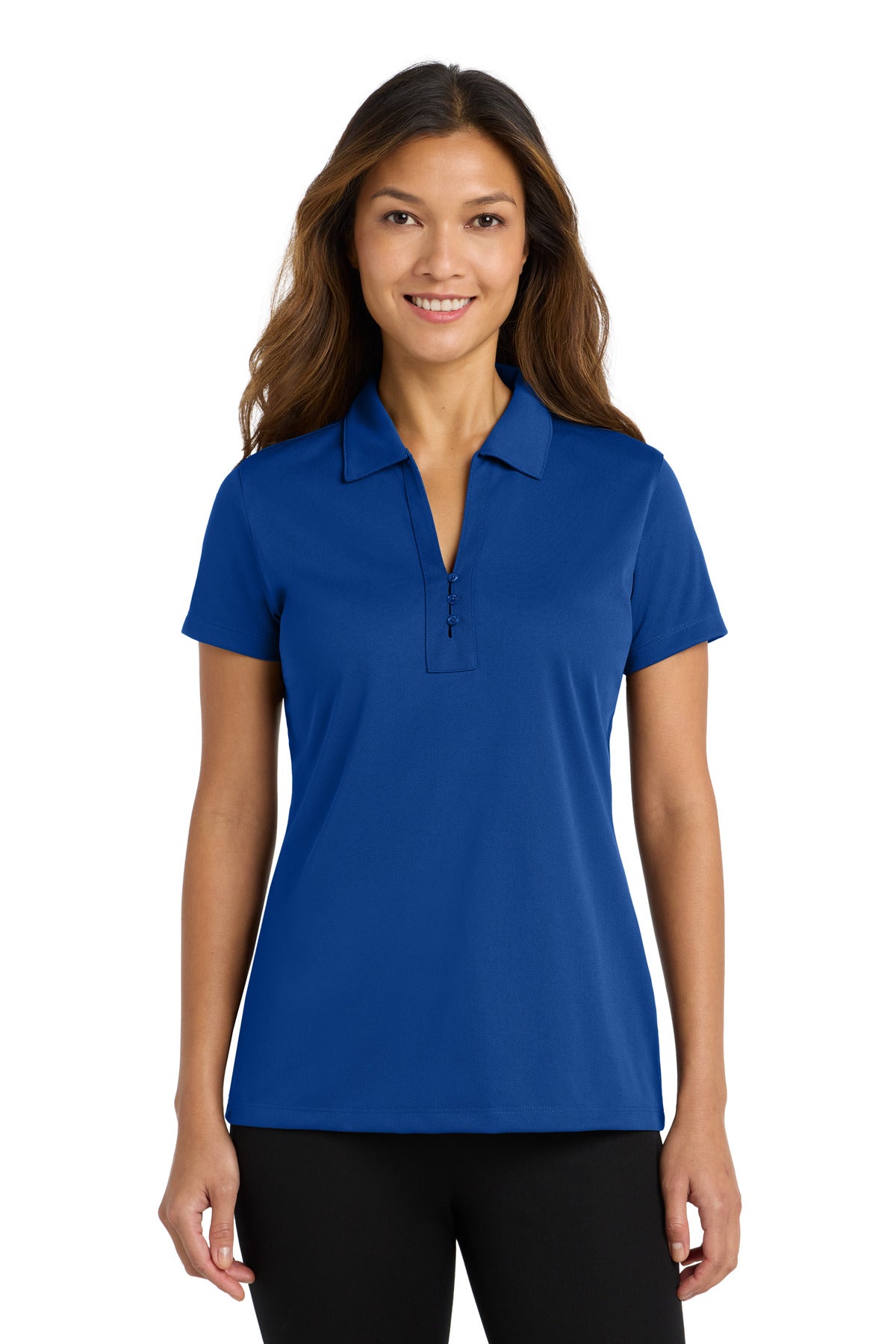 Custom logo Port Authority® Women's Tech Pique Polo. L527 in Bright Royal
