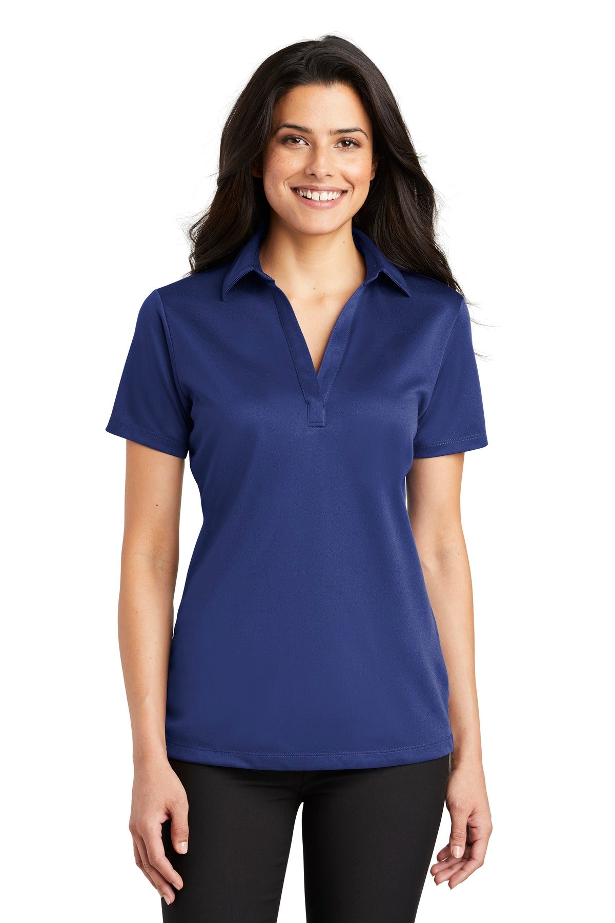 Custom logo Port Authority® Women's Silk Touch™ Performance Polo. L540 in Royal