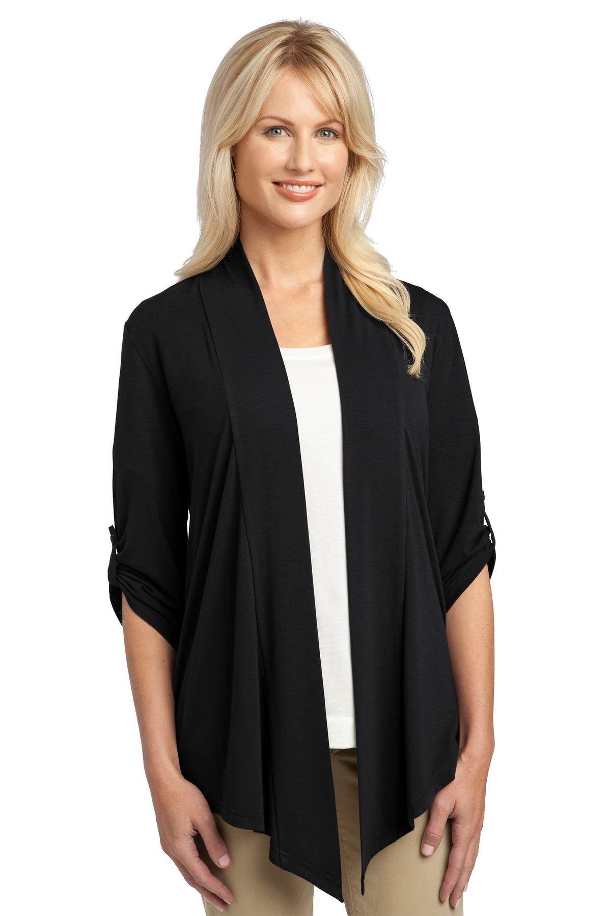 Custom logo Port Authority® Women's Concept Shrug. L543 in Black