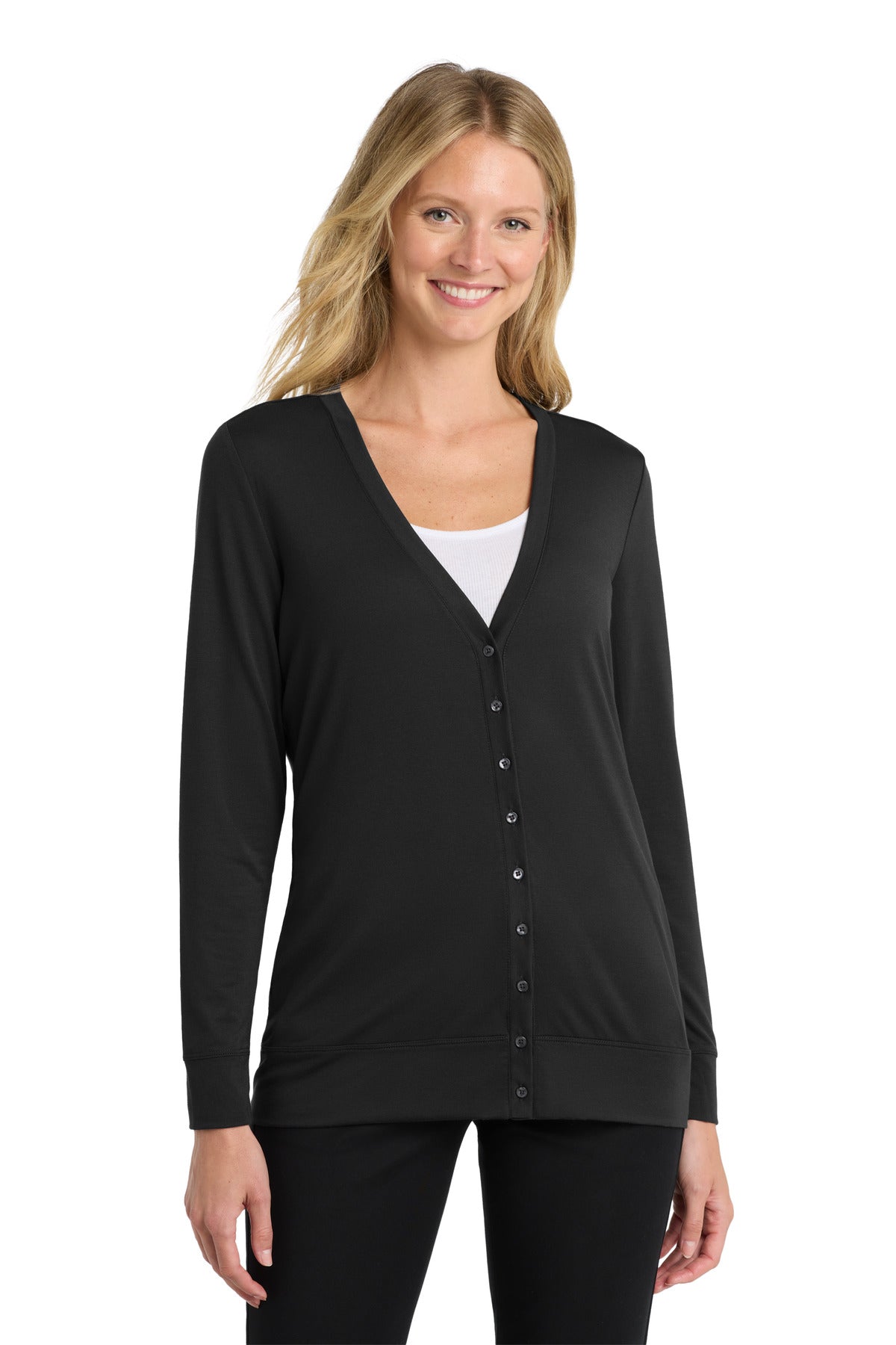 Custom logo Port Authority® Women's Concept Cardigan. L545 in Black