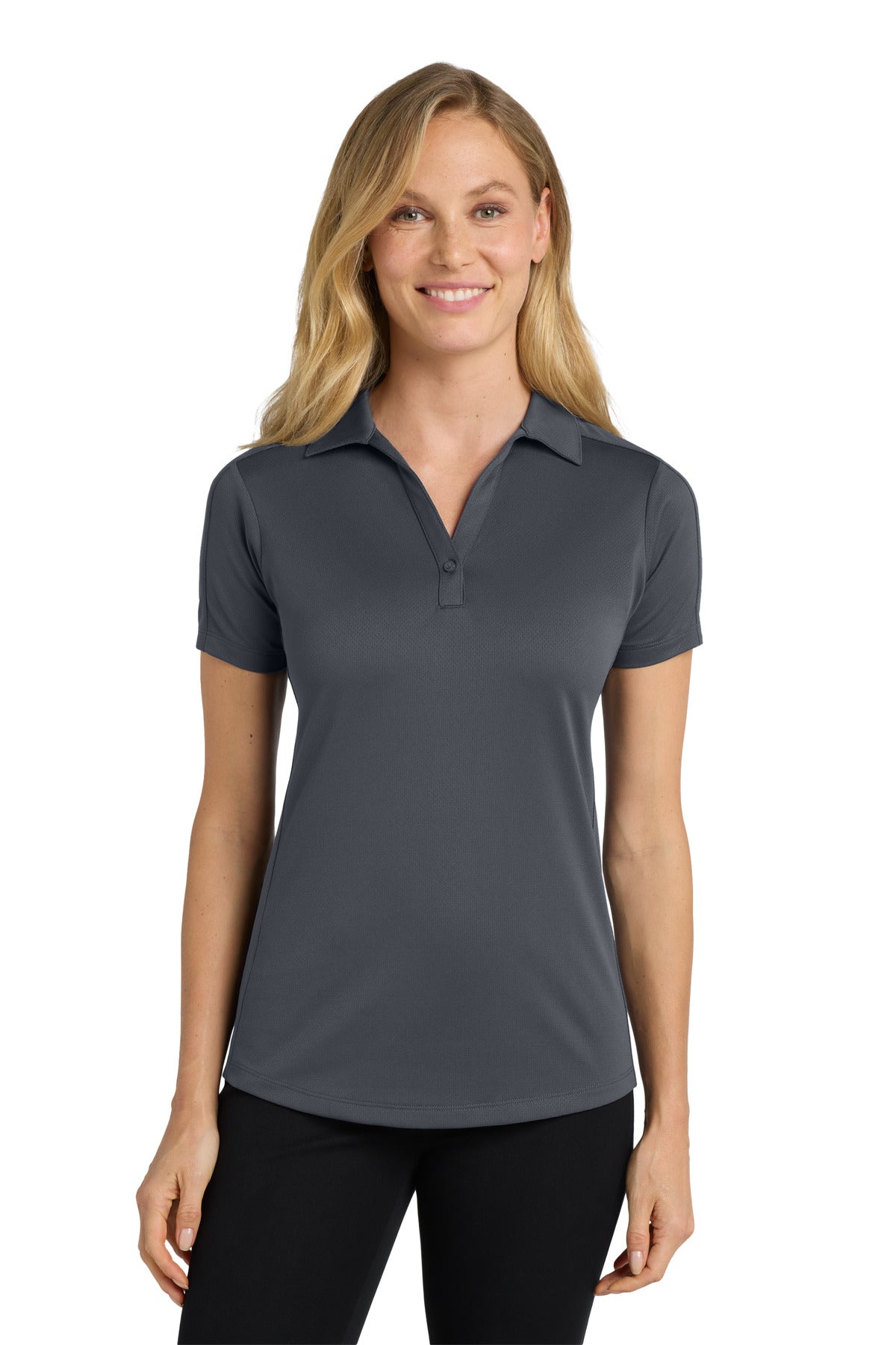 Custom logo Port Authority® Women's Diamond Jacquard Polo. L569 in Graphite