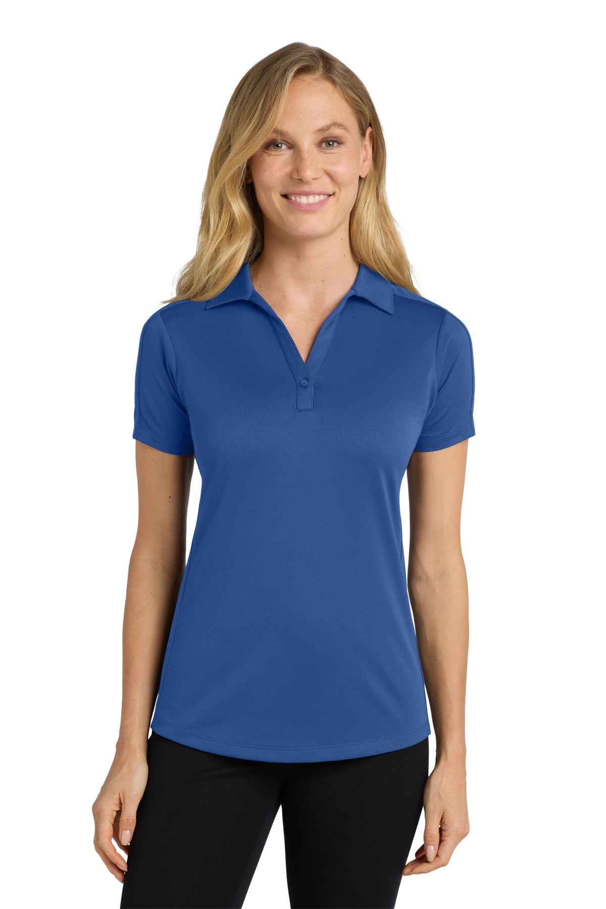Custom logo Port Authority® Women's Diamond Jacquard Polo. L569 in True Blue