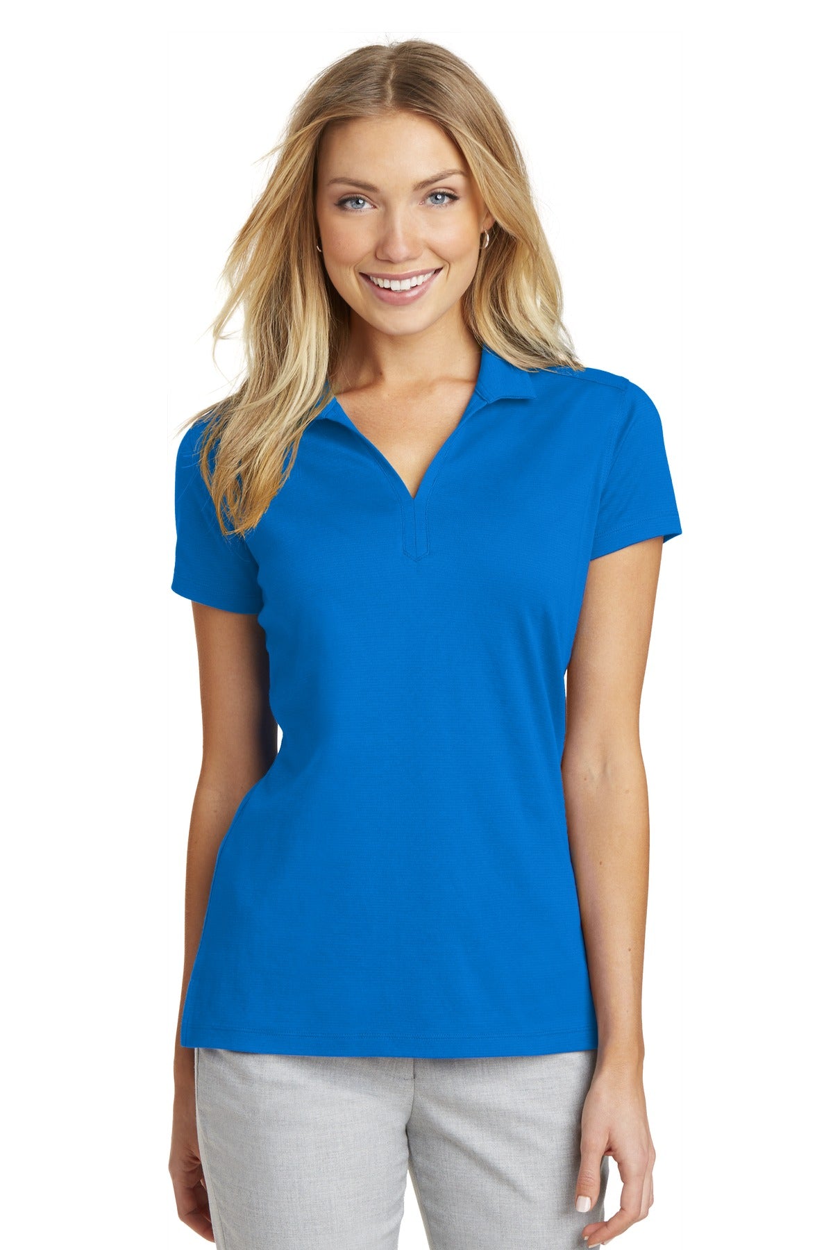 Custom logo Port Authority® Women's Rapid Dry™ Mesh Polo. L573 in Skydiver Blue