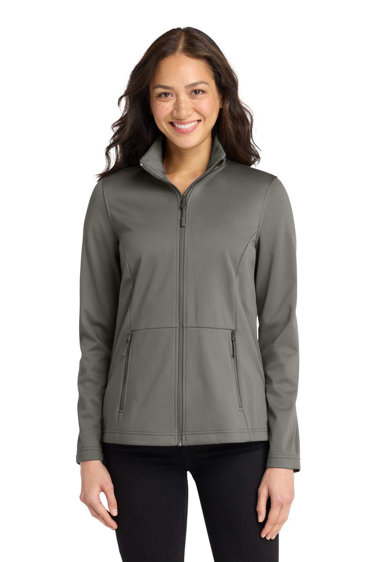 Custom logo Port Authority® Women's Flexshell Jacket L617 in Smoke Grey