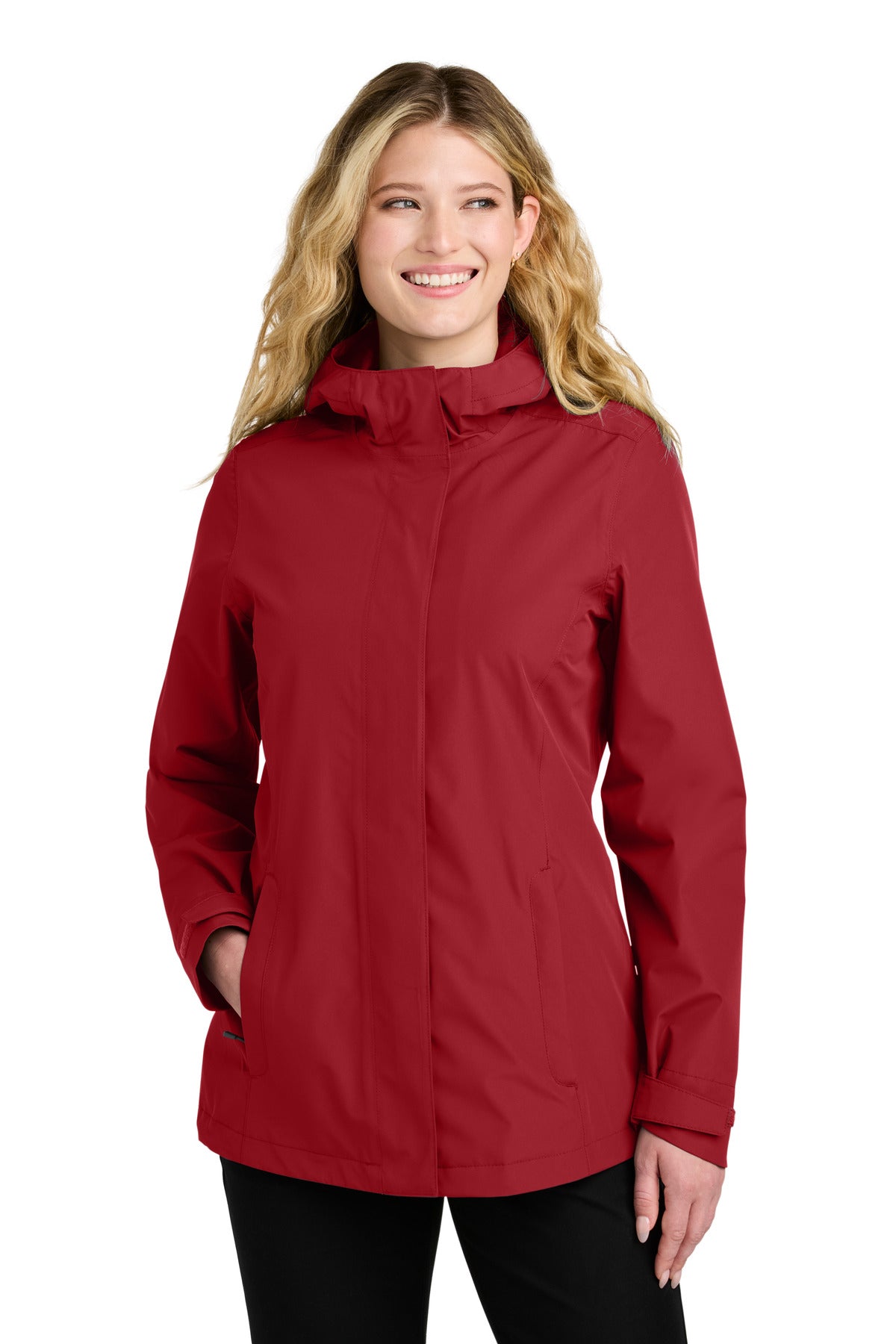 Custom logo Port Authority® Women's C-FREE® Rain Jacket L714 in Rich Red