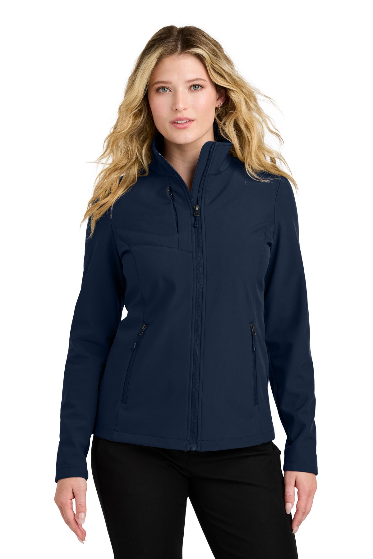Custom logo Port Authority® Women's C-FREE® Core Soft Shell L720 in True Navy
