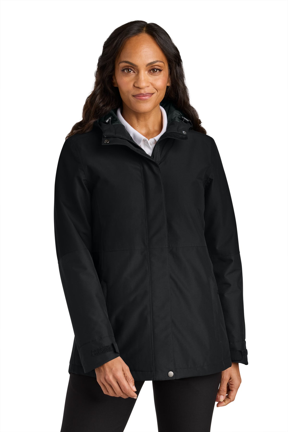 Custom logo Port Authority® Women's Insulated Heavy Ripstop Jacket L721 in Deep Black