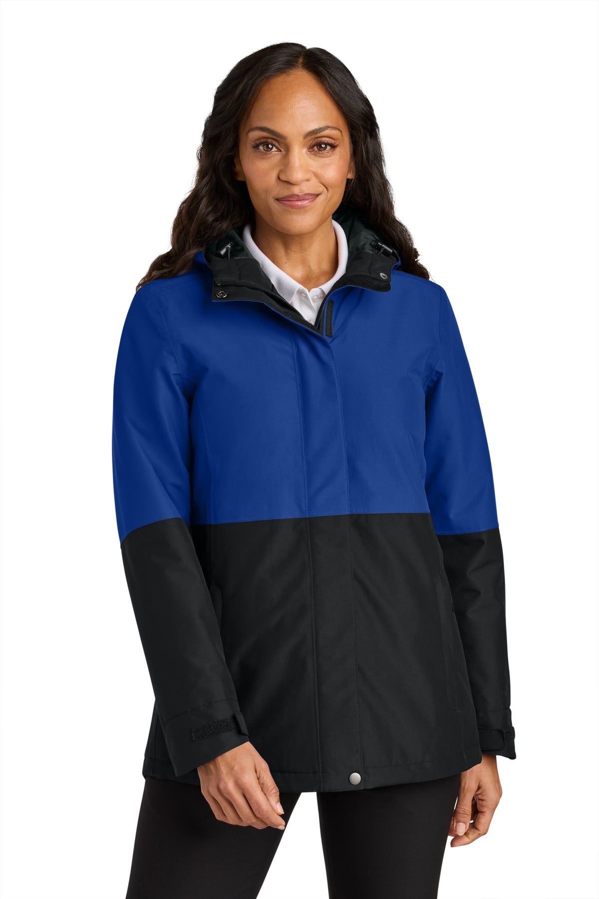 Custom logo Port Authority® Women's Insulated Heavy Ripstop Jacket L721 in True Royal/ Deep Black