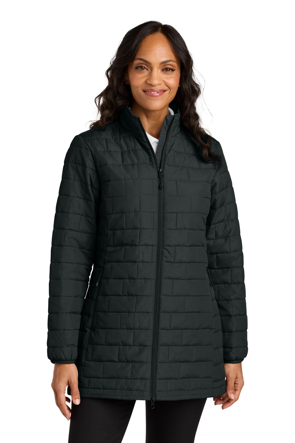 Custom logo Port Authority® Women's C-FREE® Brick Jacket L854 in Deep Black
