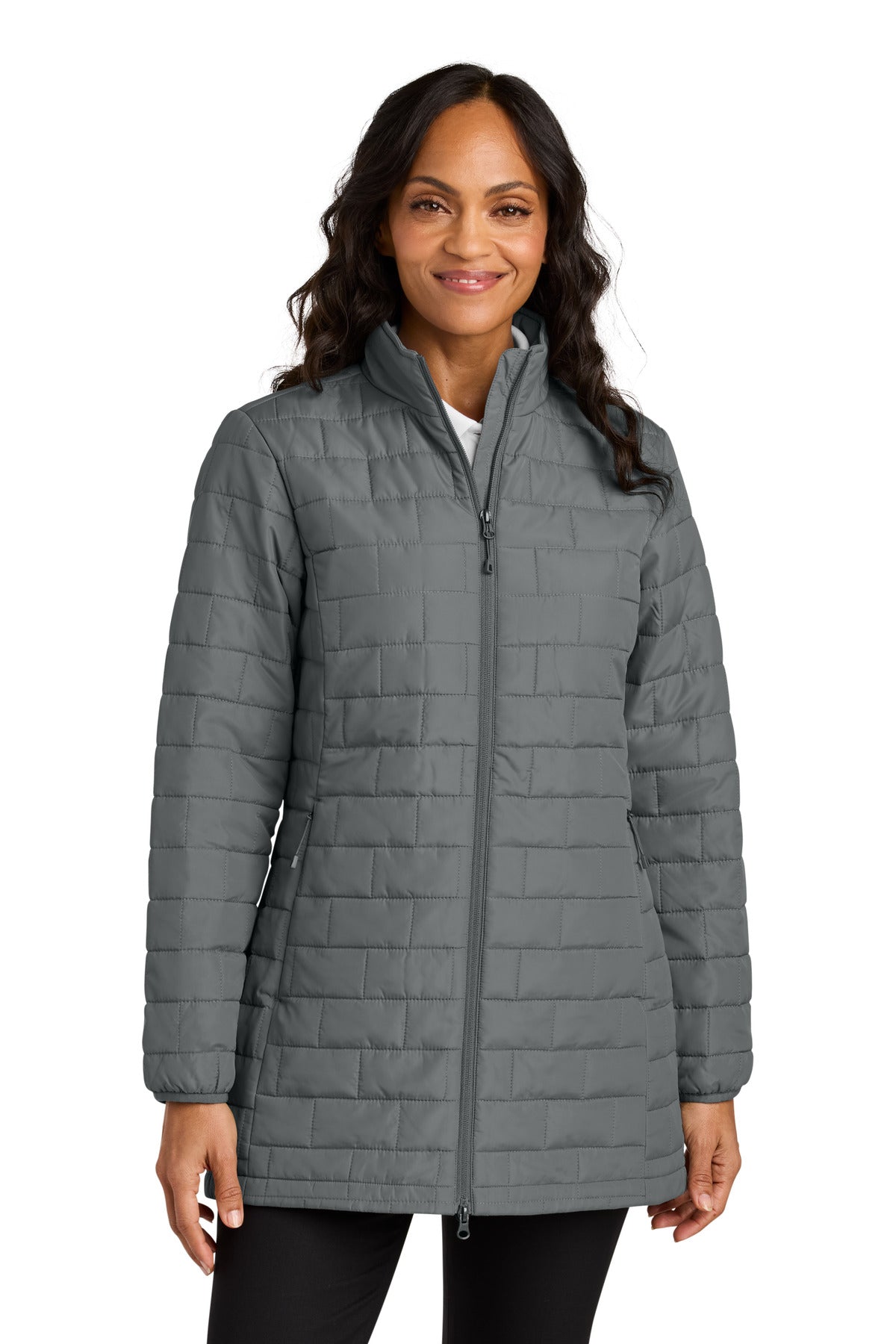 Custom logo Port Authority® Women's C-FREE® Brick Jacket L854 in Smoke Grey