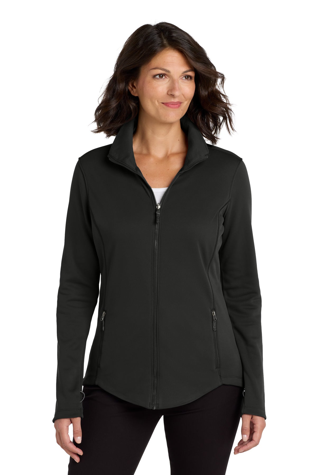 Custom logo Port Authority ® Women's Collective Smooth Fleece Jacket. L904 in Deep Black