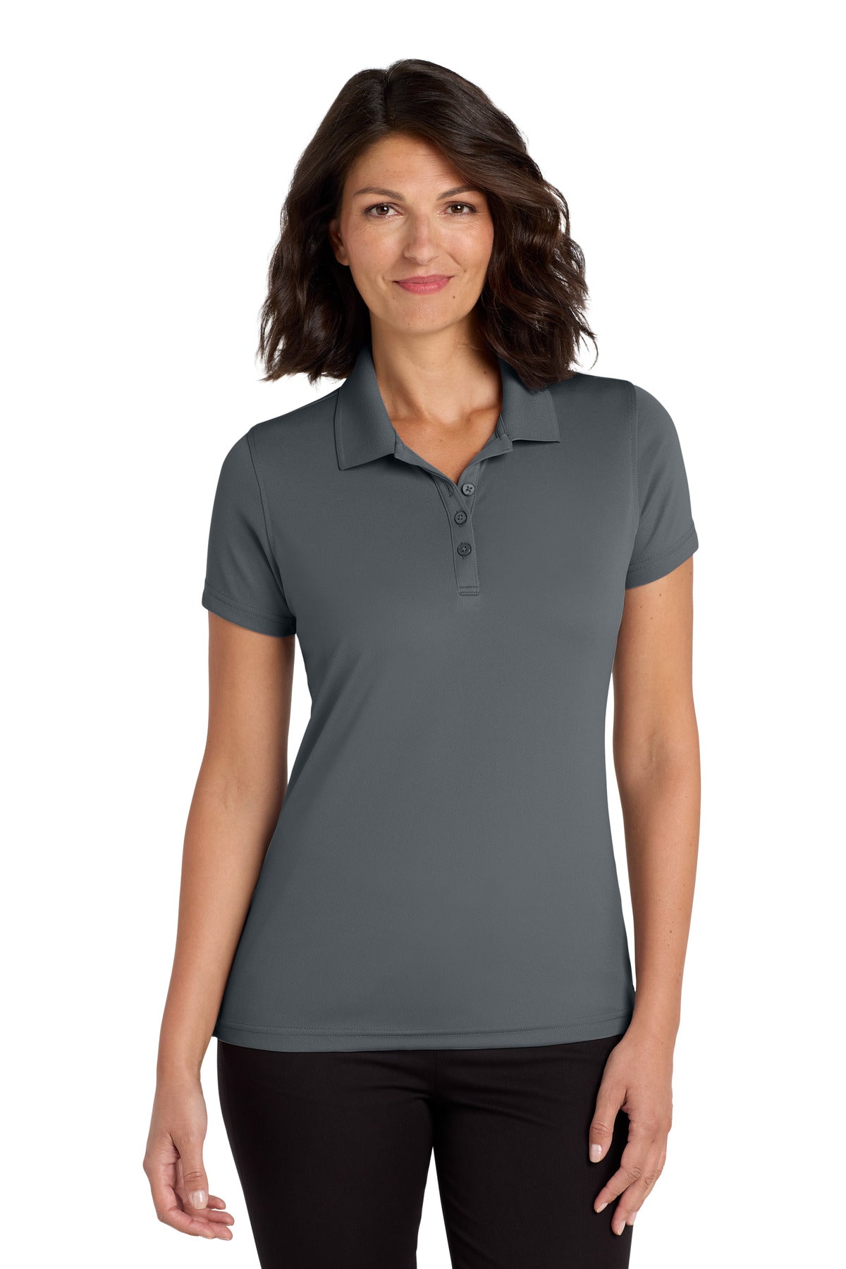 Custom logo Port Authority® Women's Dry Zone® UV Micro-Mesh Polo. LK110 in Graphite