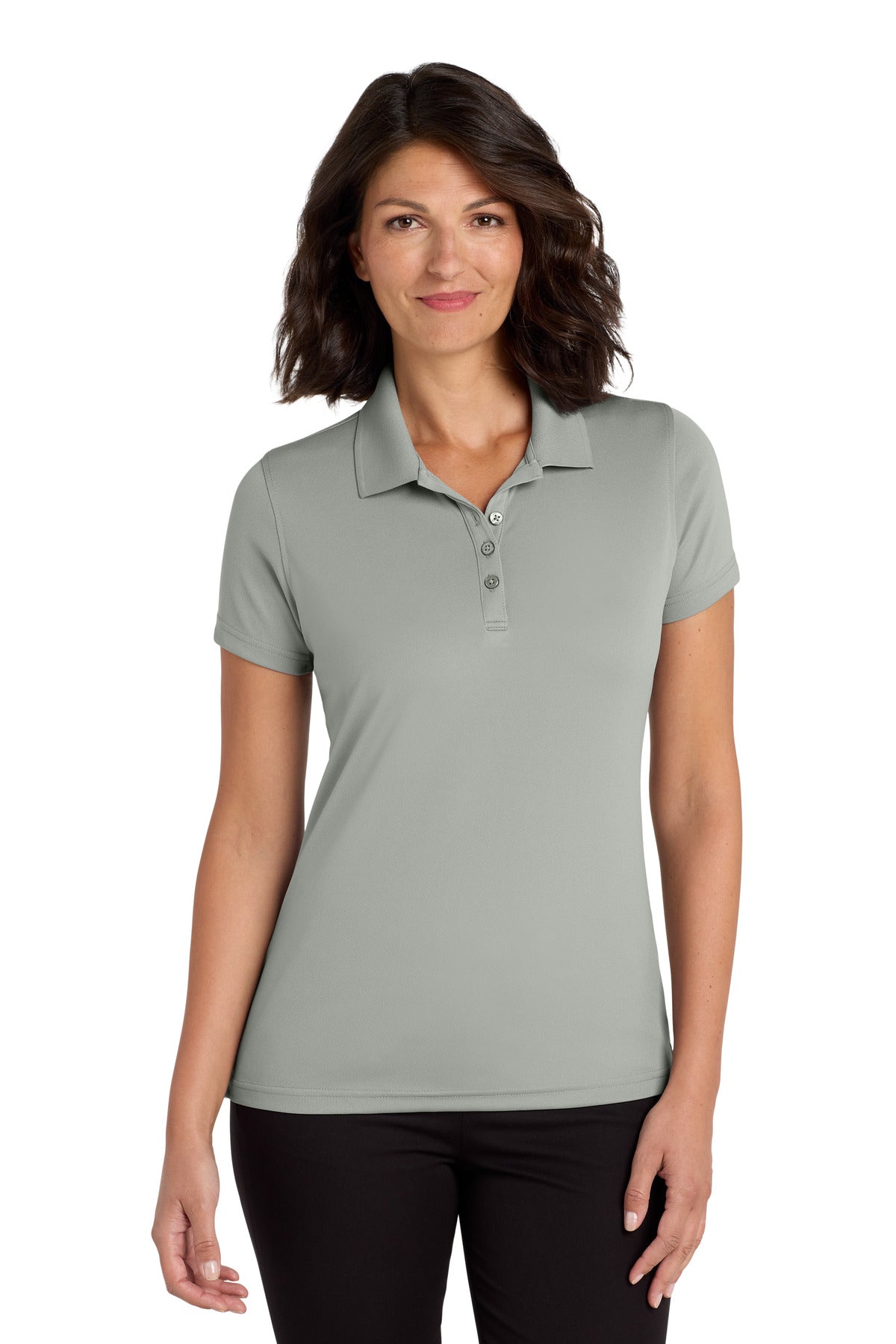 Custom logo Port Authority® Women's Dry Zone® UV Micro-Mesh Polo. LK110 in Gusty Grey