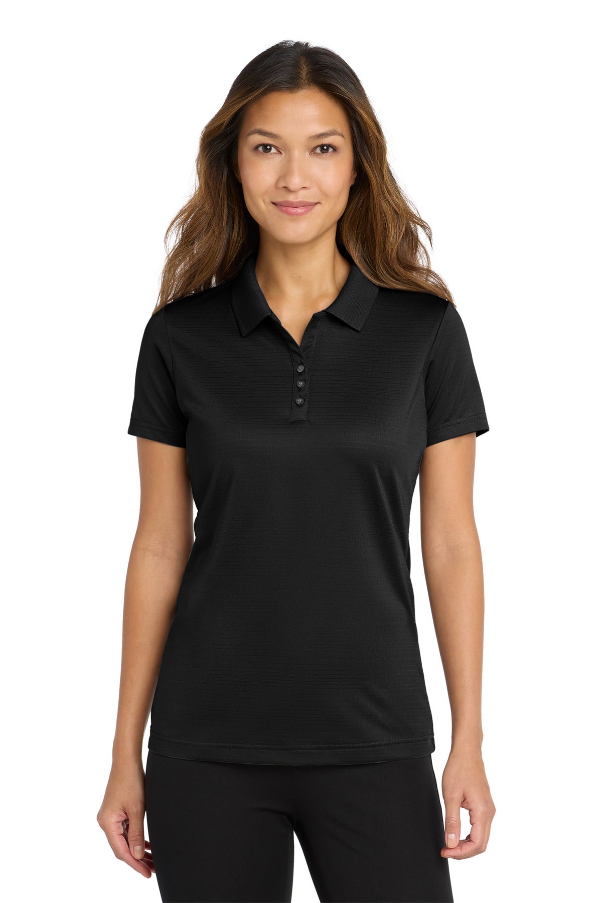 Custom logo Port Authority ® Women's Eclipse Stretch Polo. LK587 in Deep Black