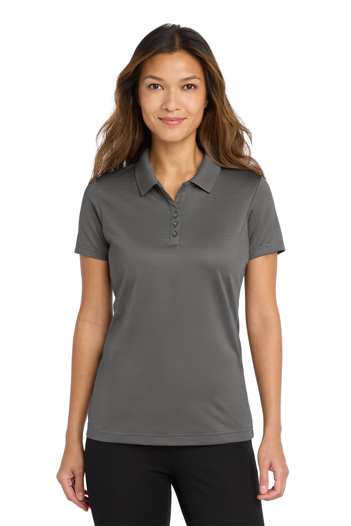 Custom logo Port Authority ® Women's Eclipse Stretch Polo. LK587 in Shadow Grey