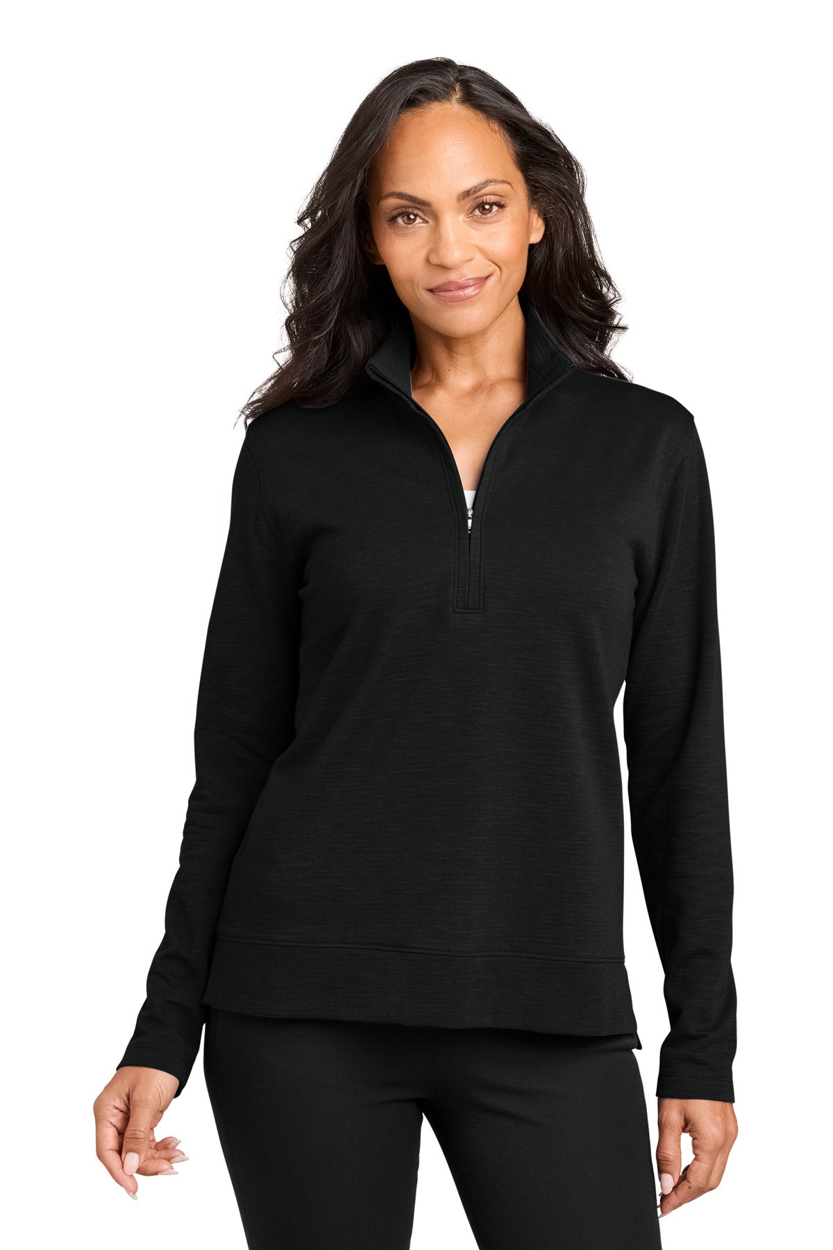 Custom logo Port Authority® Women's Breakwater 1/4-Zip LK821 in Deep Black