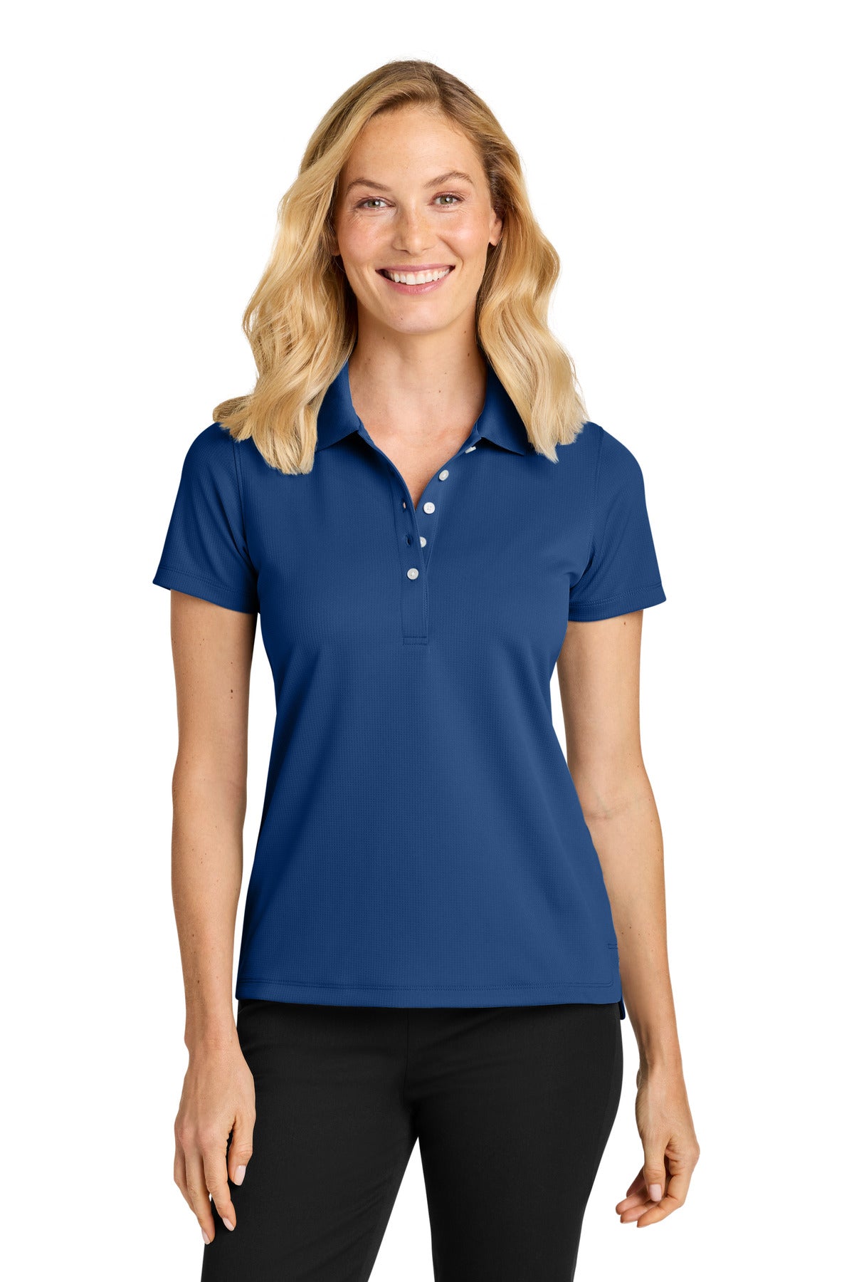 Custom logo Port Authority® Women's Dry Zone® Stain-Release Grid Polo LK845 in Royal