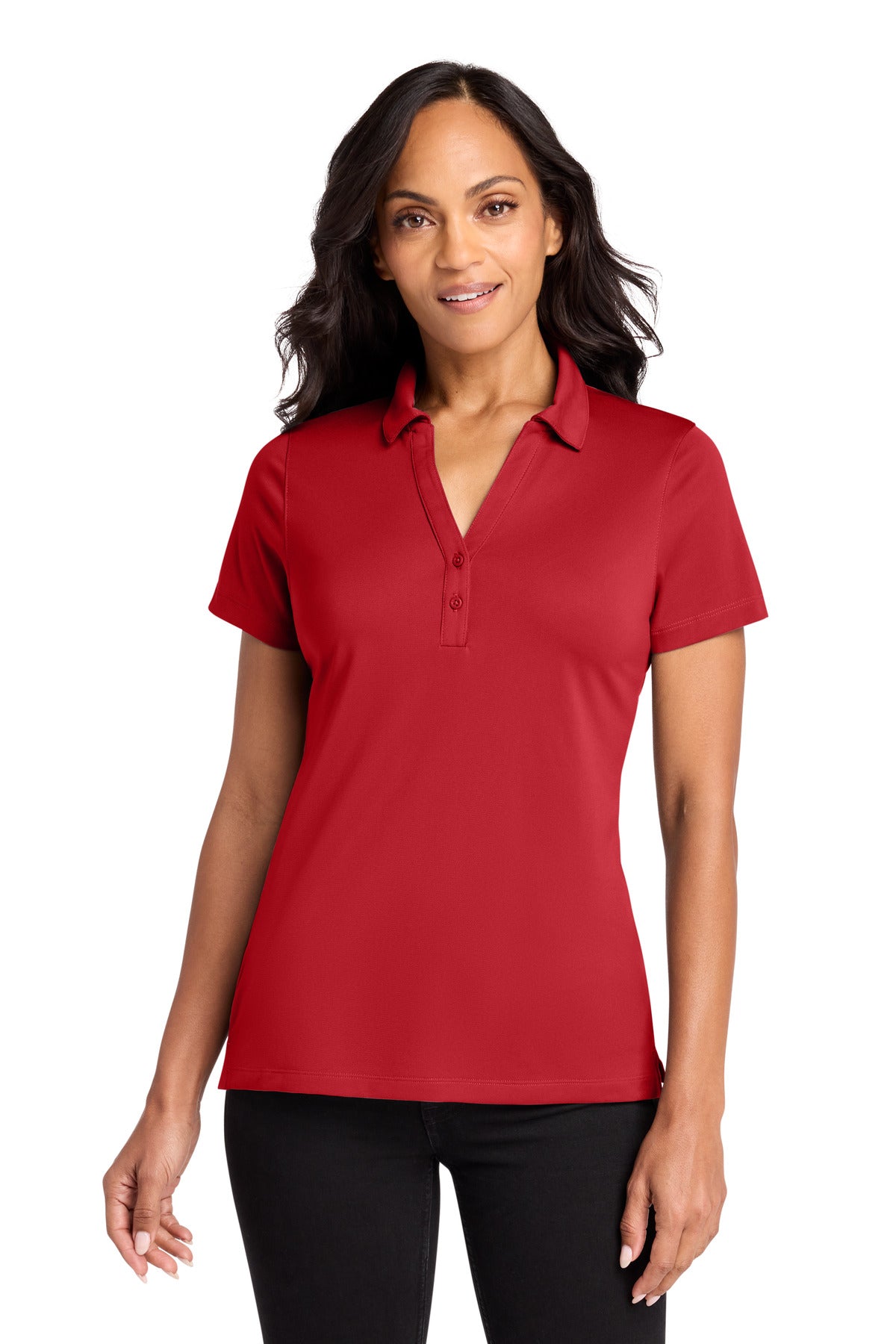 Custom logo Port Authority® Women's C-FREE® Performance Polo LK863 in Rich Red