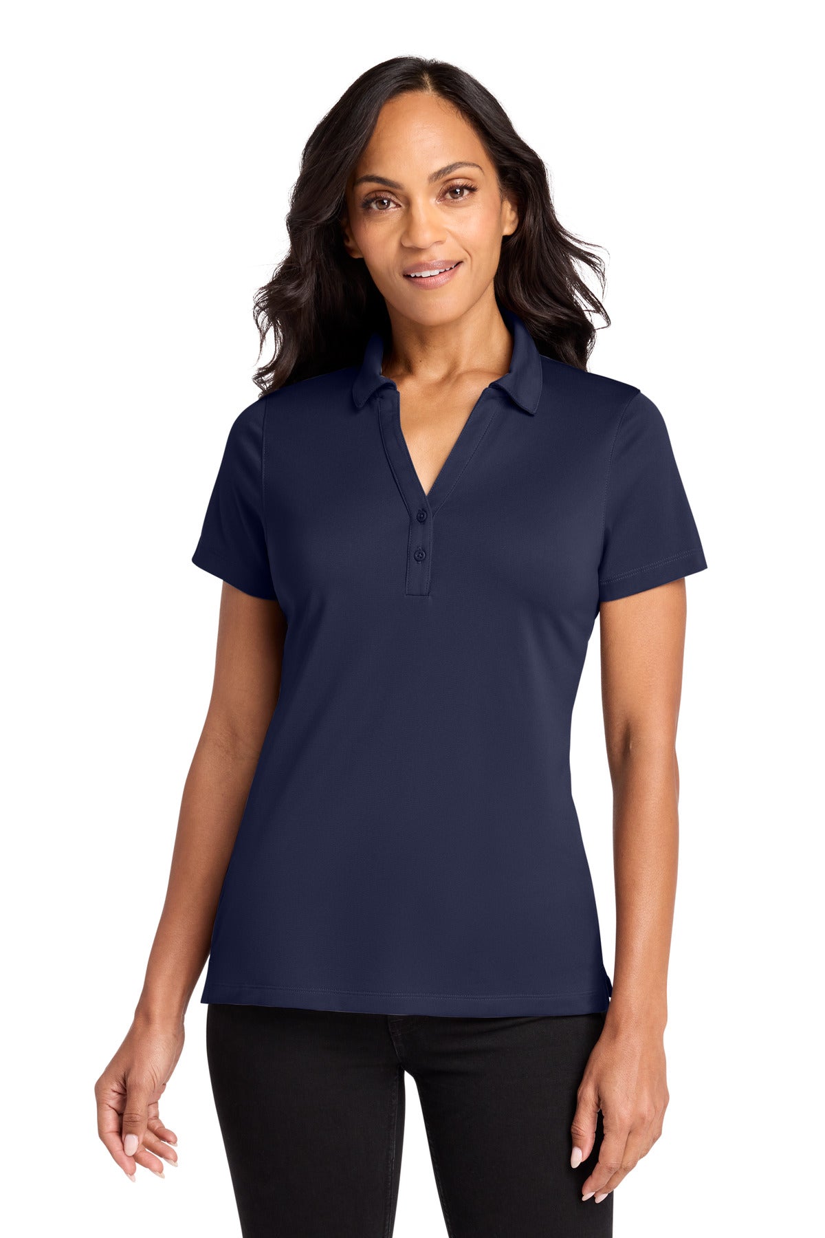 Custom logo Port Authority® Women's C-FREE® Performance Polo LK863 in True Navy